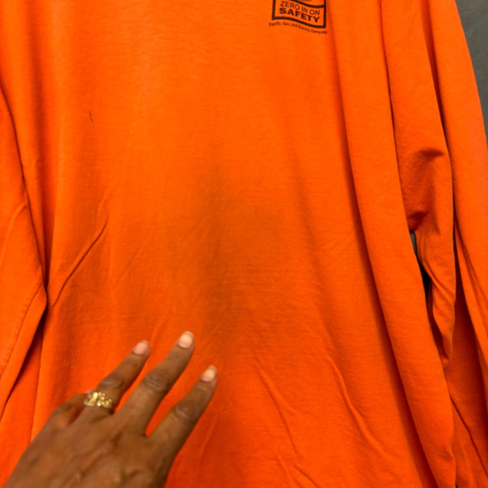 Gildan PG&E Shirt Long Sleeve Orange Utility XL Zero in on Safety Size US XL / EU 56 / 4 - 3 Thumbnail