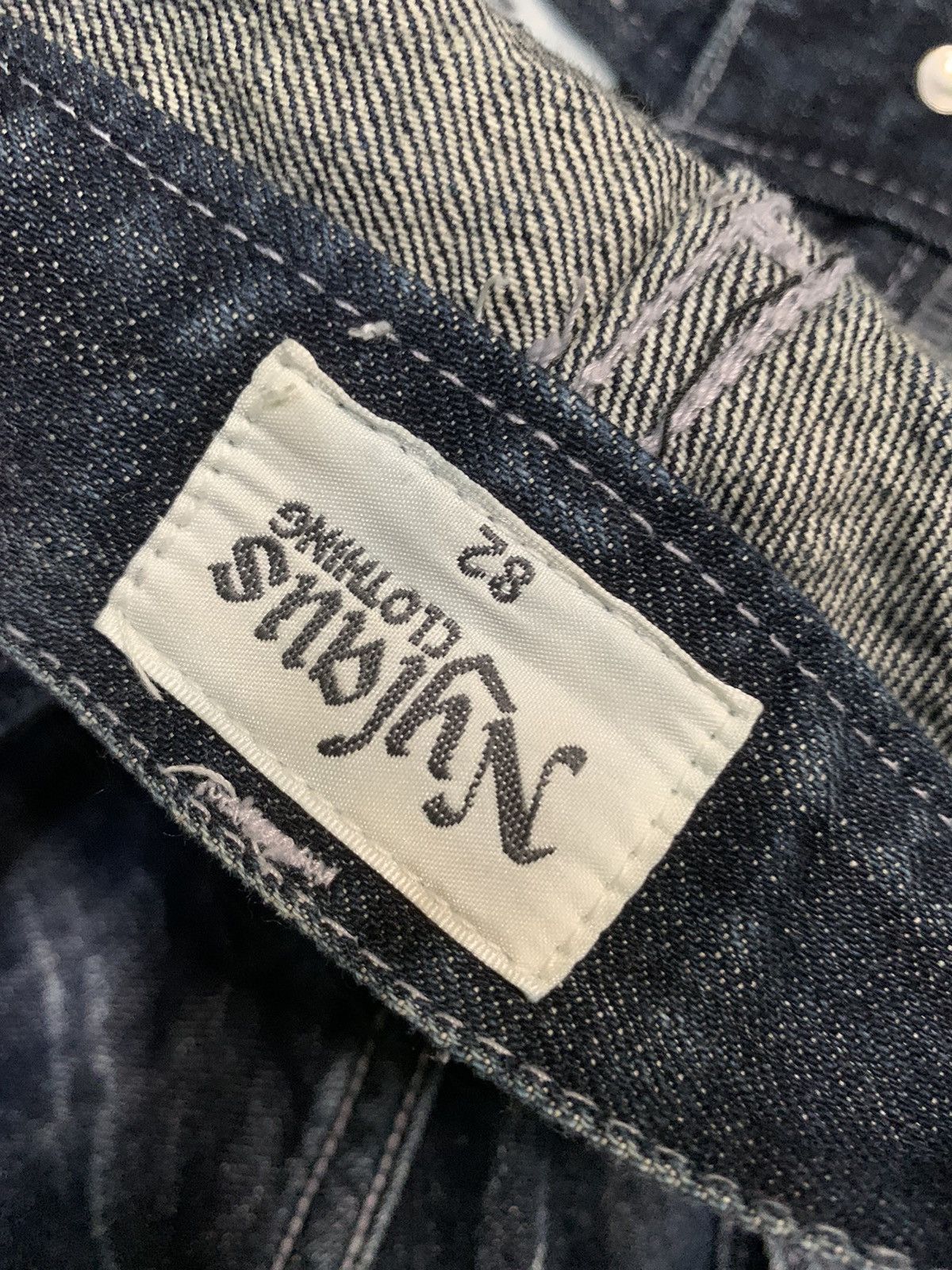 Tornado Mart FLARE💥NYLAUS JEANS RUSTY PUNK STYLE DISTRESSED DENIM Size US 31 - 21 Thumbnail