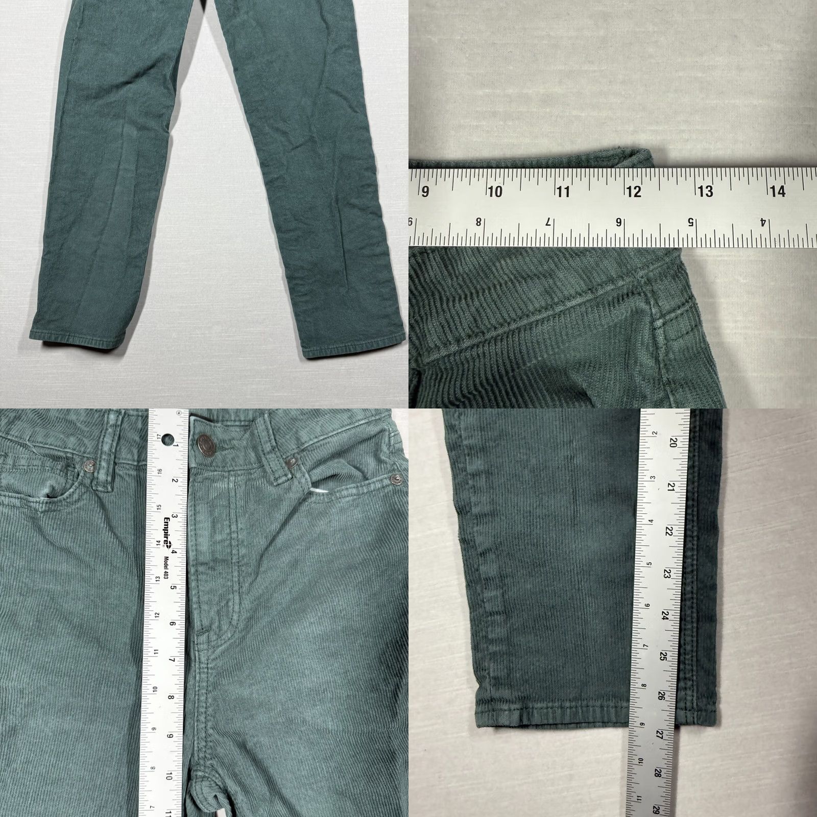 American Eagle Outfitters American Eagle Pants Womens Green Corduroy Skinny Ankle Stretch Y2K Casual 0 Size 25" / US 0 / IT 36 - 8 Thumbnail
