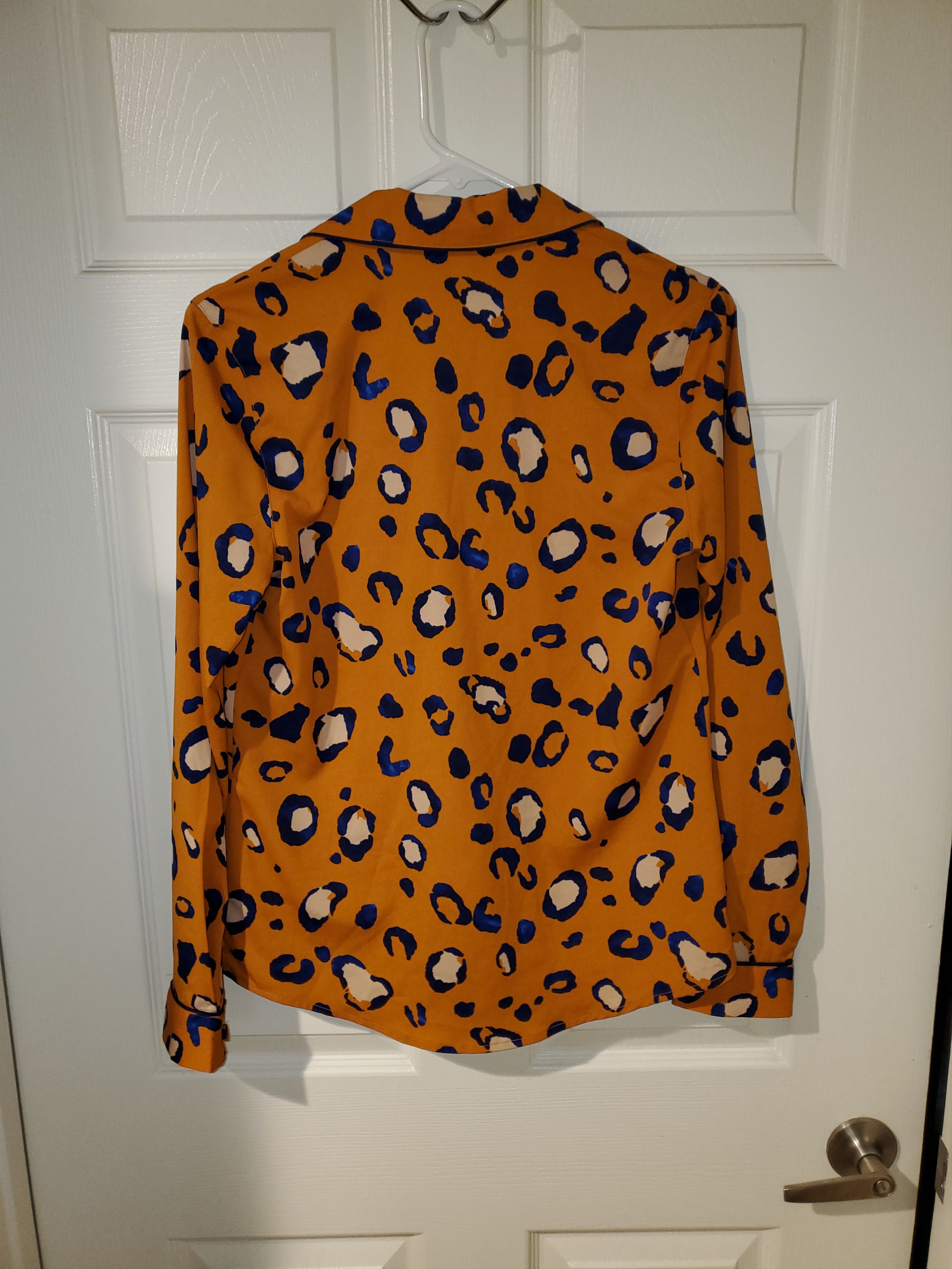 3.1 Phillip Lim Women's Gold + Blue Leopard Print Thin Blazer (size xs) Size XS / US 0-2 / IT 36-38 - 5 Thumbnail