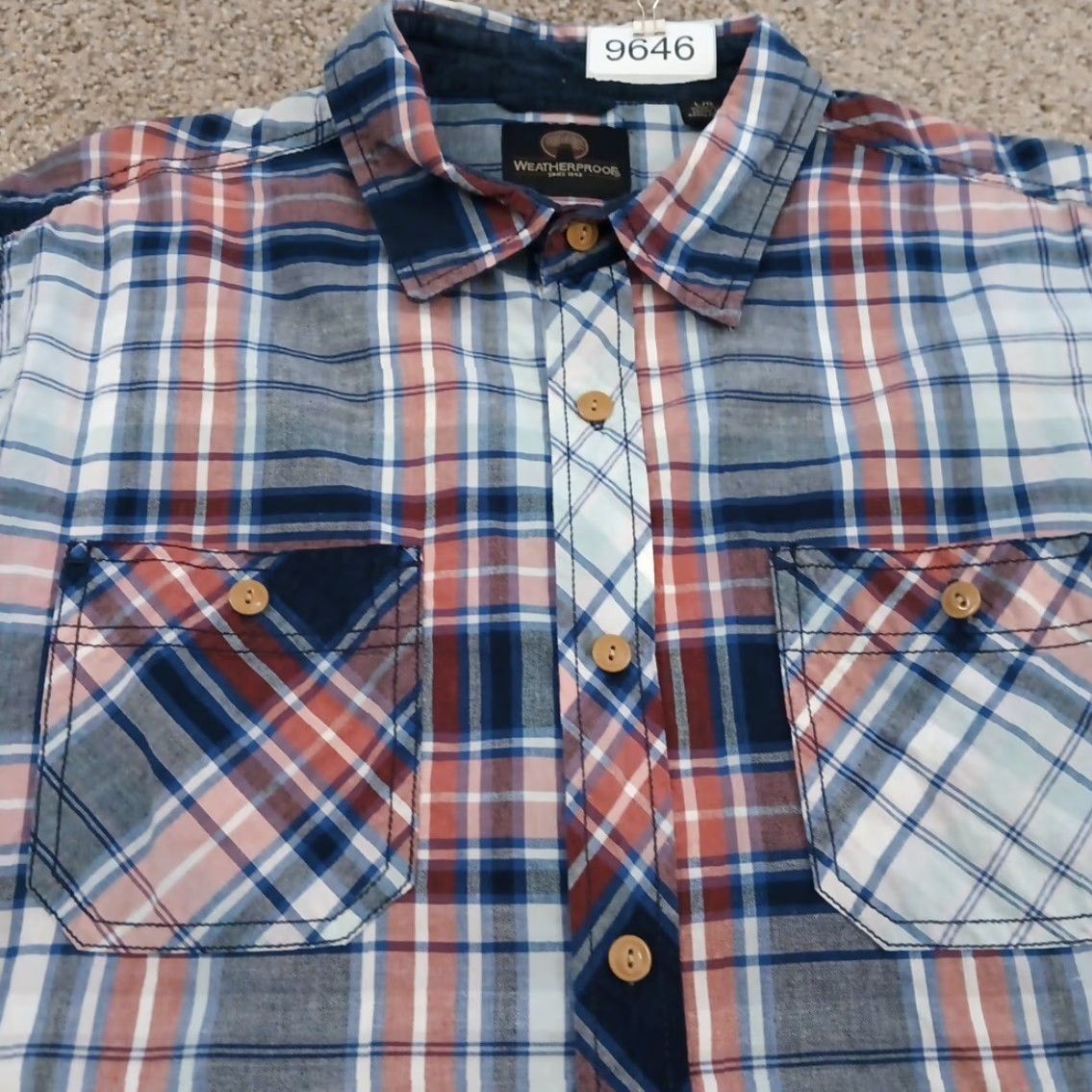 Weatherproof Weatherproof Mens Shirt L Blue Plaid Long Sleeve Button-Up Pockets Size US L / EU 52-54 / 3 - 3 Thumbnail
