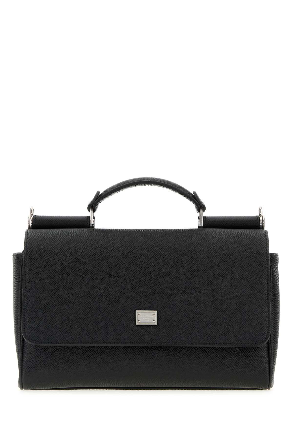 Dolce & Gabbana Black Leather Sicily Handbag Size ONE SIZE - 1 Thumbnail