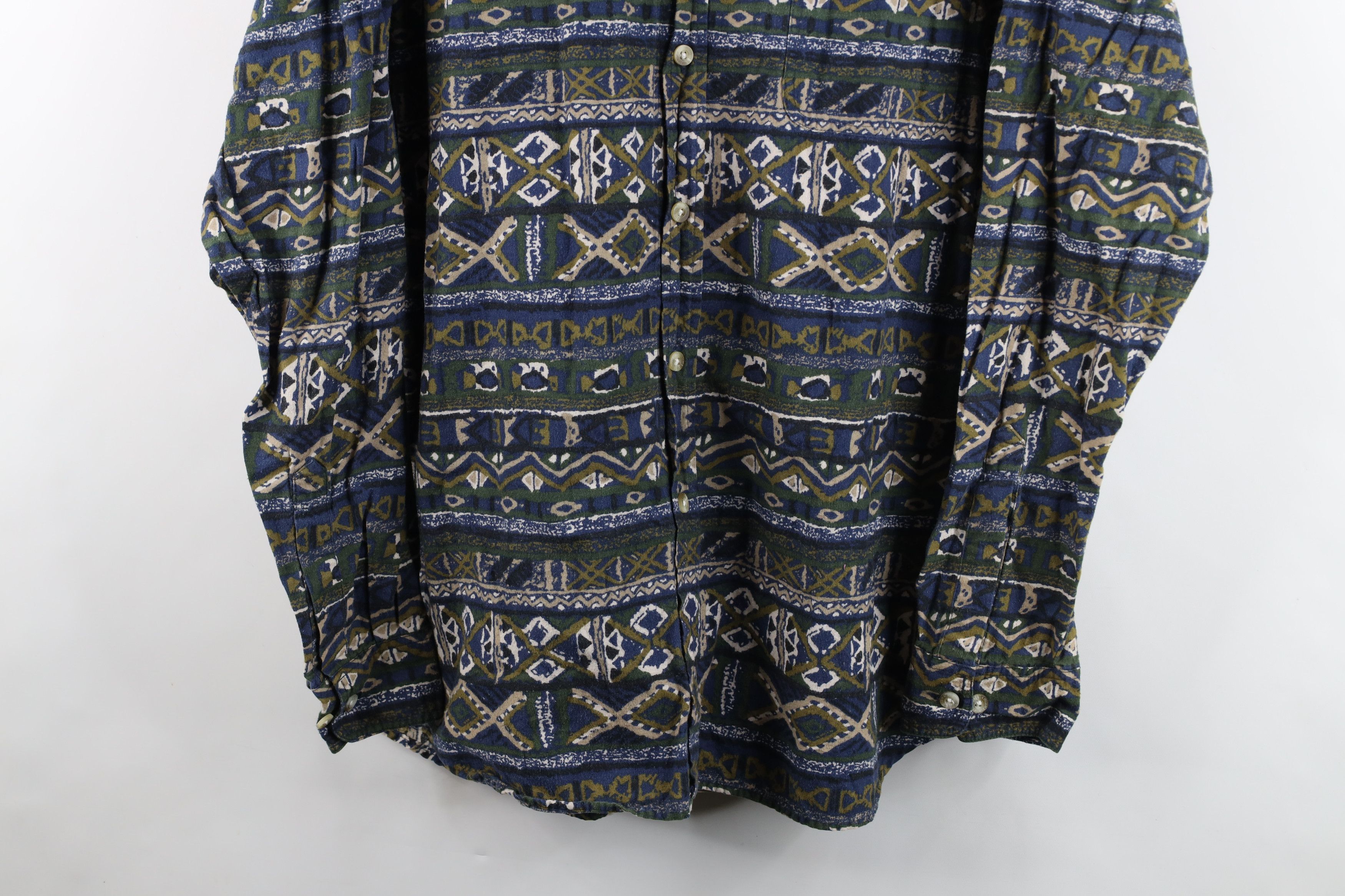 Columbia Vintage 90s Columbia Geometric Flannel Button Down Shirt Size US XXL / EU 58 / 5 - 3 Thumbnail