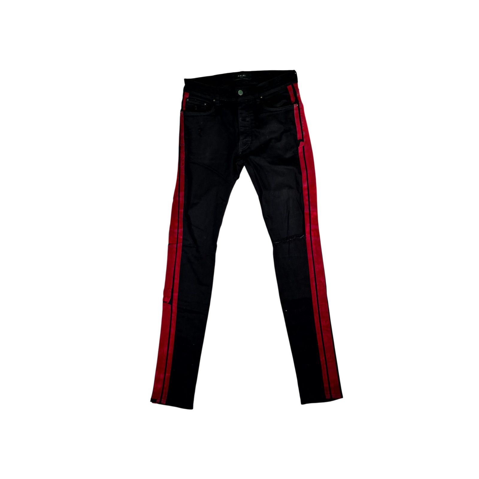 Amiri Stripe Thrasher Black & Red Jeans