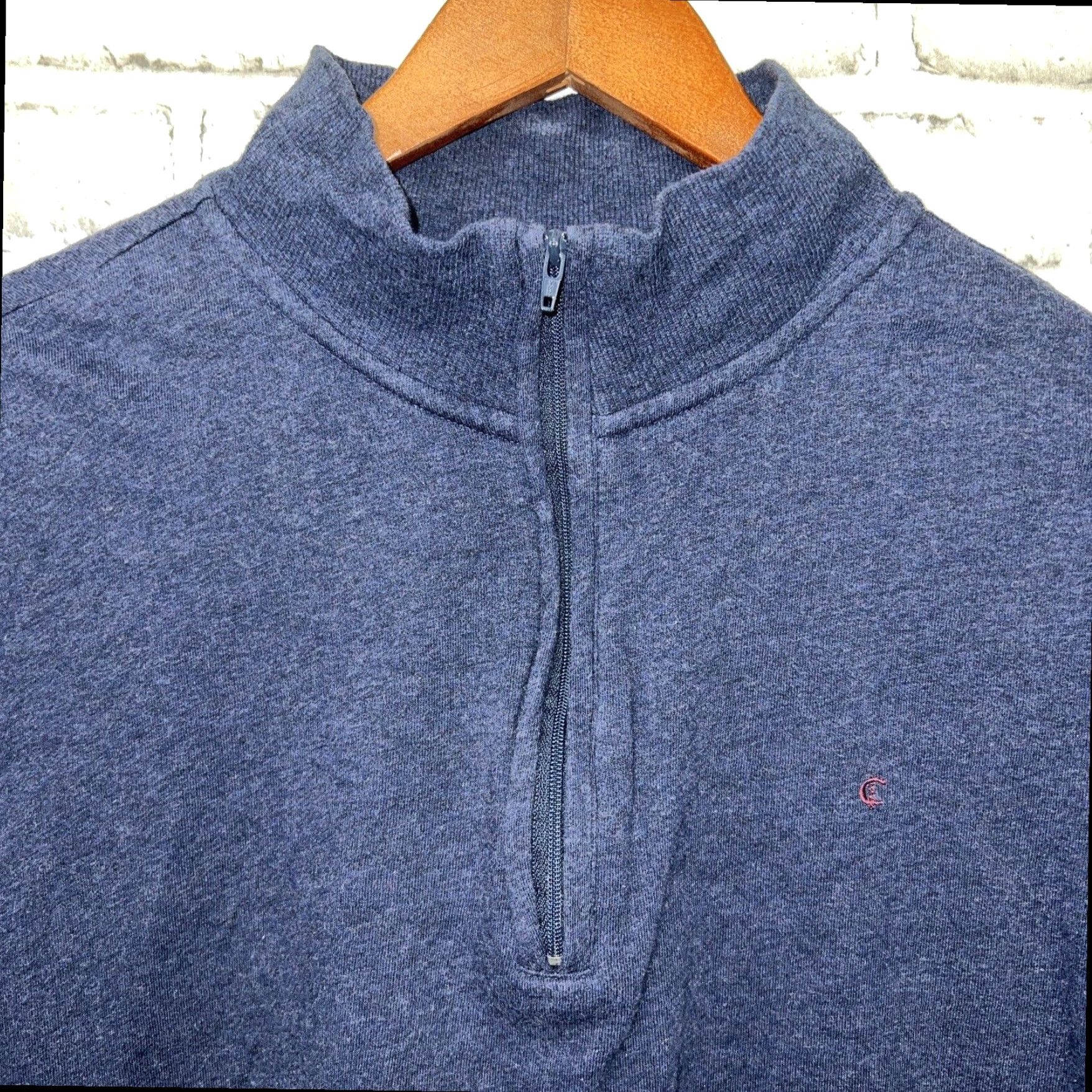 Vintage Criquet Blue Half Zip Pullover Sweater Mens Large Size US L / EU 52-54 / 3 - 2 Thumbnail