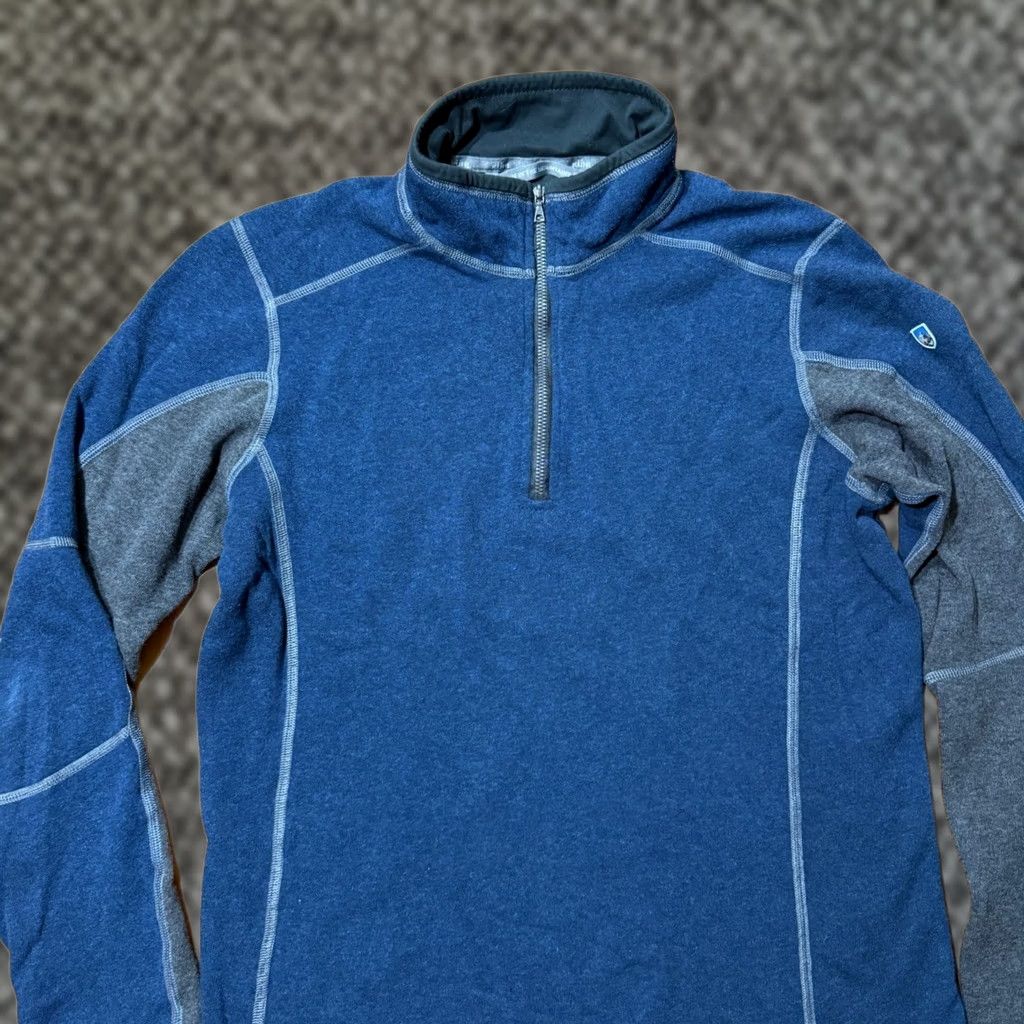 Vintage Kuhl Kashmira Men's Sweater Long Sleeve Pullover 1/4 Zip Mock Neck Blue S Knit Stretch Vintage No Size US S / EU 44-46 / 1 - 1 Thumbnail