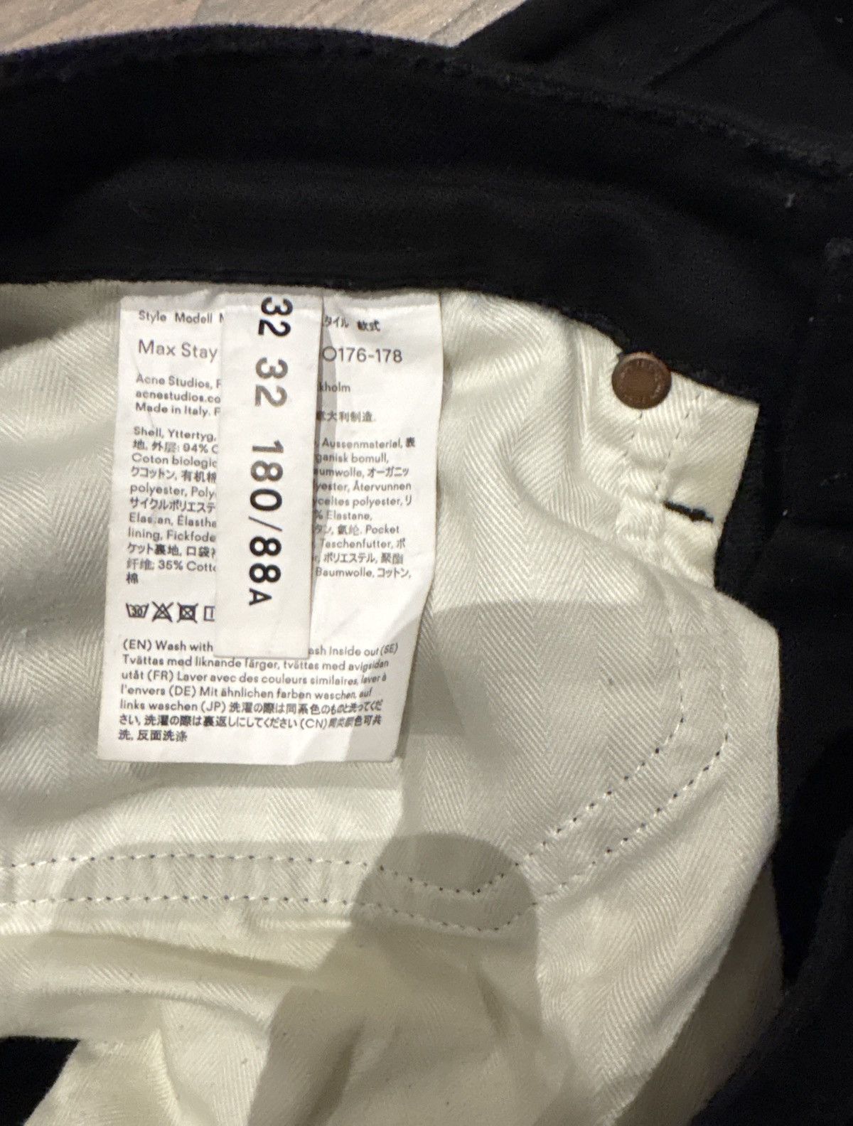 Acne Studios Acne Studios Max Stay Black Jeans | Slim Straight Legged Fit Size US 32 / EU 48 - 6 Thumbnail