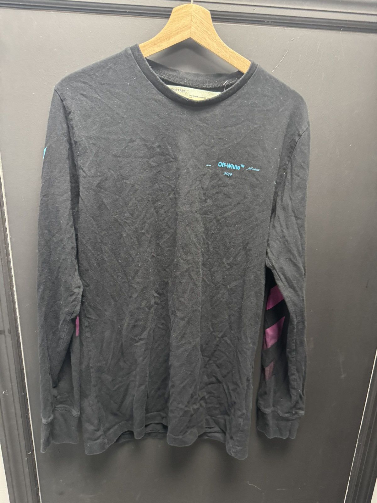 Off-White OFF-WHITE Diagonal Gradient L/S Tee Black Size US M / EU 48-50 / 2 - 1 Thumbnail