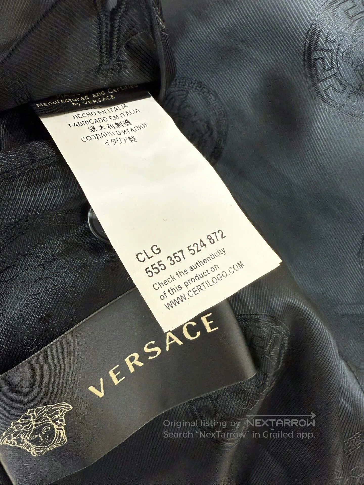 Versace VERSACE Leather Trim Casual Blazer. Size US L / EU 52-54 / 3 - 7 Thumbnail