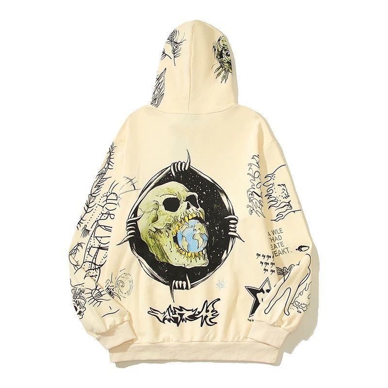 Vintage Skeleton Graffiti Terry Material Pullover Hoodie Size US M / EU 48-50 / 2 - 4 Thumbnail