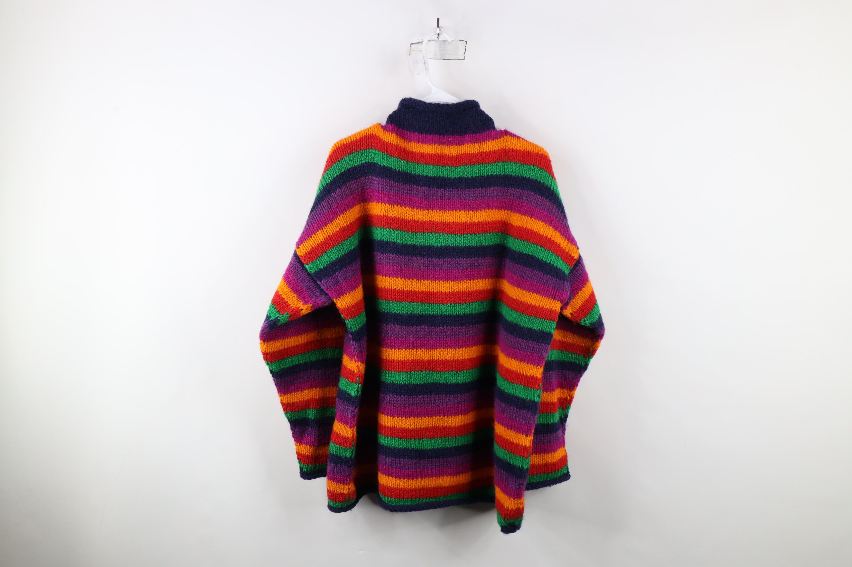 Vintage Vintage 90s Streetwear Rainbow Wool Marled Knit Sweater Size XXL / US 16-18 / IT 52-54 - 6 Thumbnail