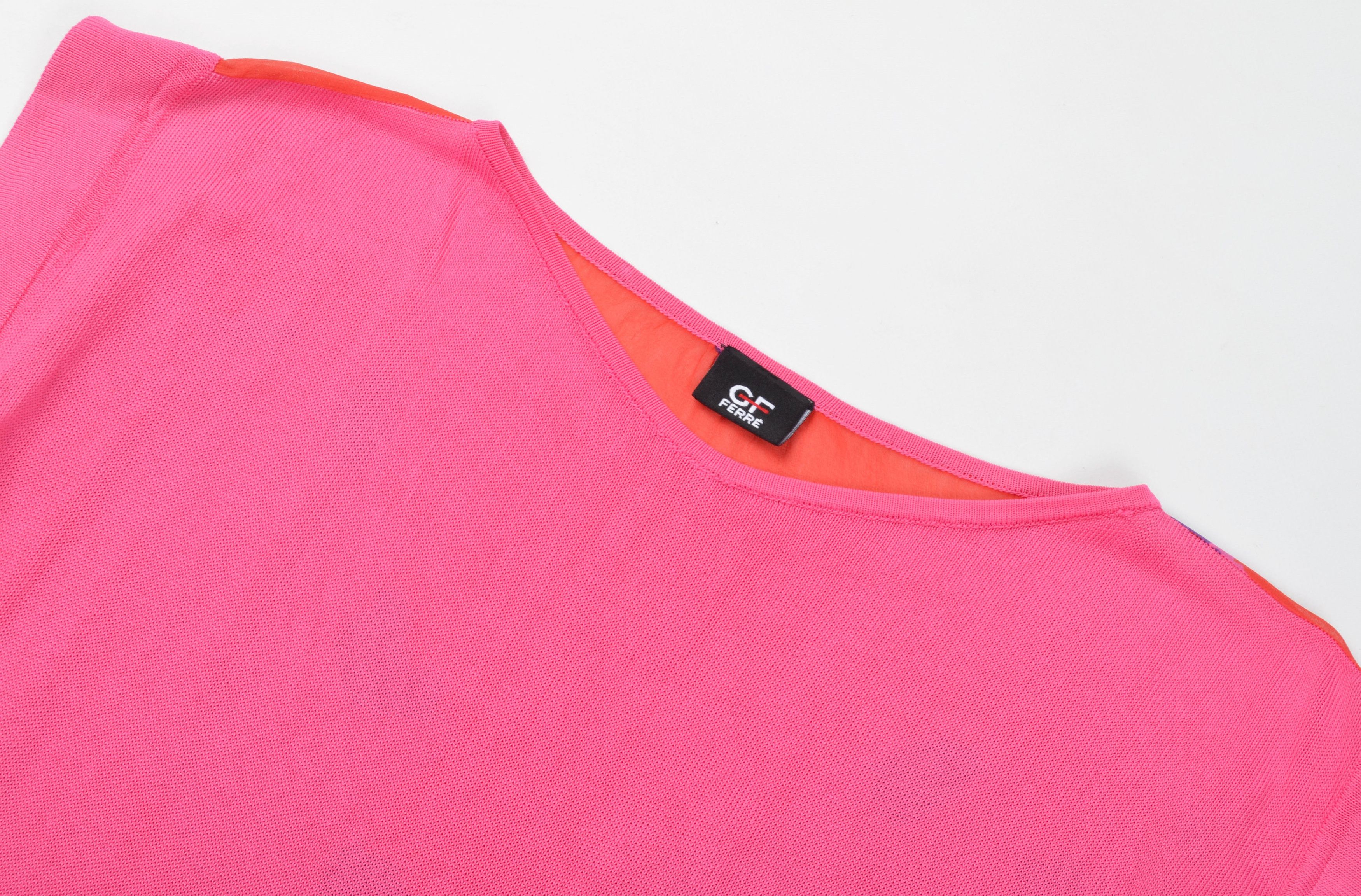 Designer × Gianfranco Ferre Gianfranco Ferre Sheer Back Pink Top Blouse Size S / US 4 / IT 40 - 6 Thumbnail