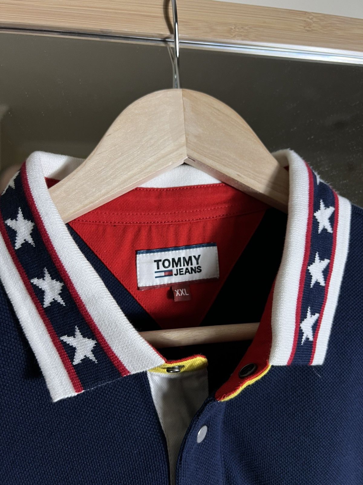 Tommy Hilfiger Tommy Hilfiger Vintage Flag Stars Collar Polo Shirt Navy Size US XXL / EU 58 / 5 - 5 Thumbnail