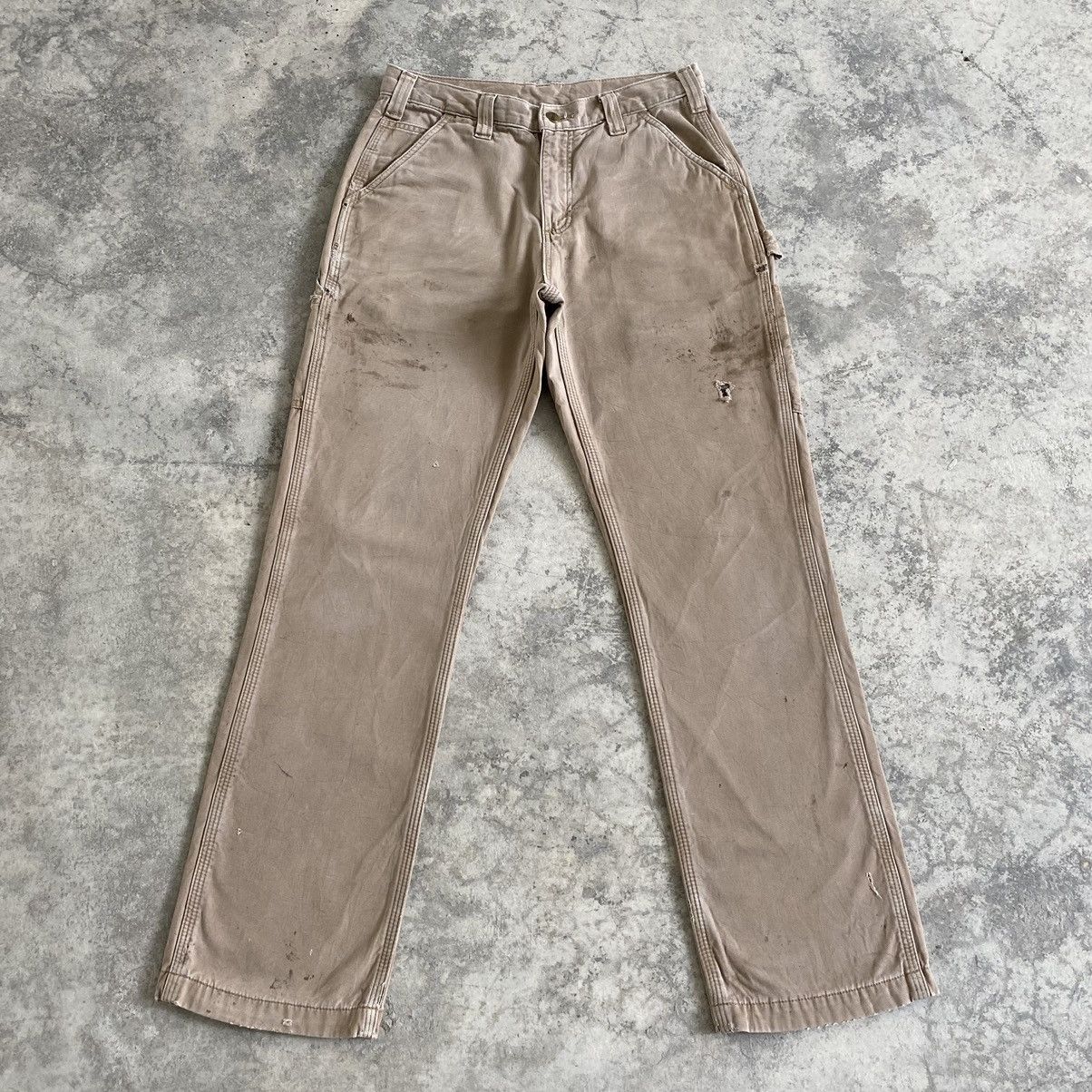 Carhartt Vintage Carhartt Blanket Lined Ripped Dirty Carpenter Pants Size US 29 - 1 Thumbnail