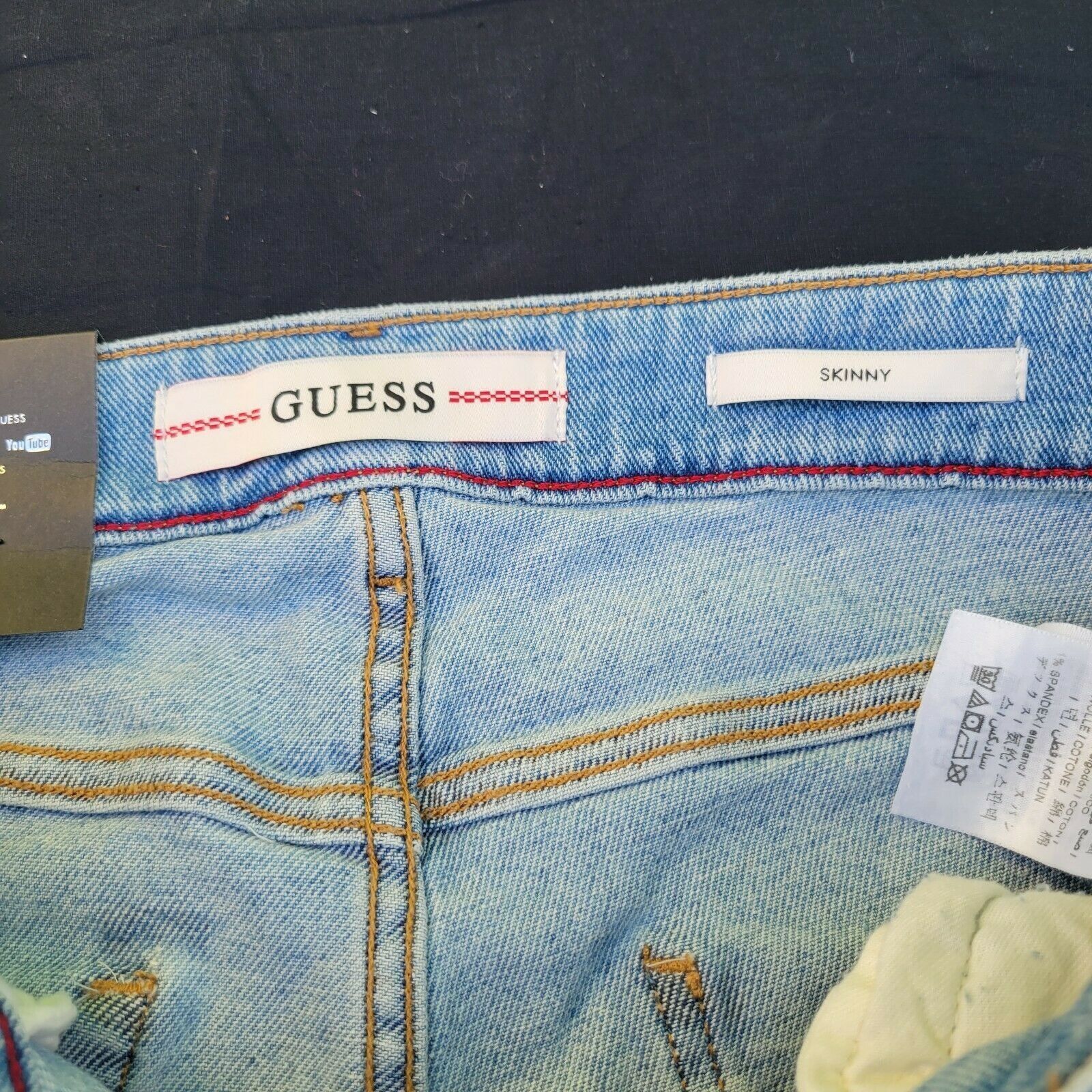 Guess Men's Guess Distressed Skinny Jeans. 33x32. Blue. Size US 33 - 3 Thumbnail