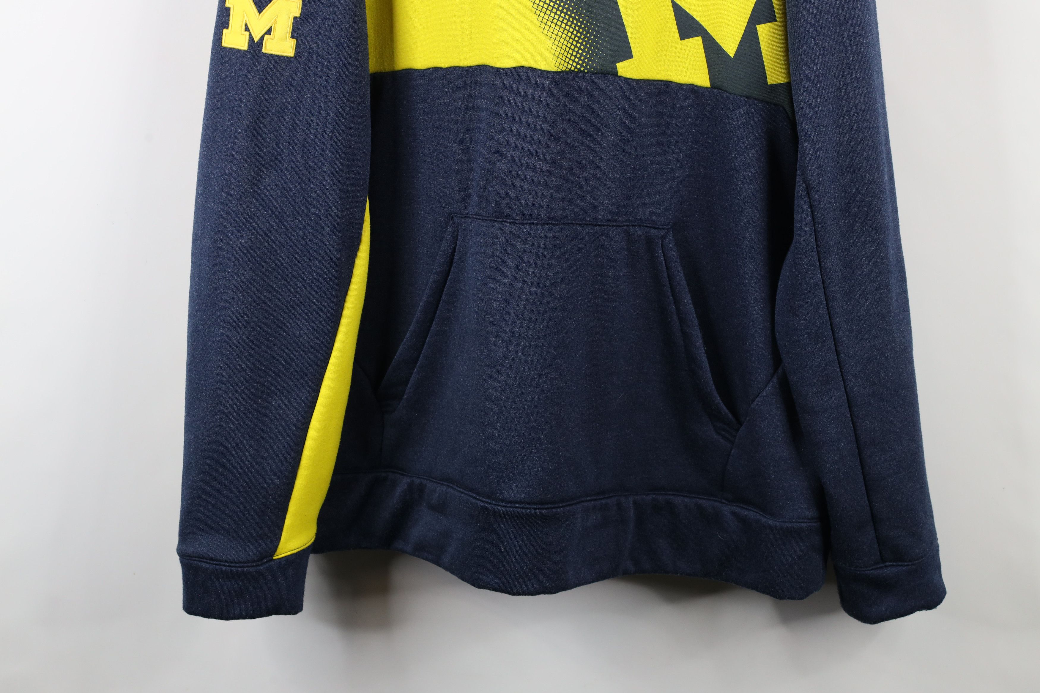 Adidas × Vintage Adidas University of Michigan Football Half Zip Hoodie Blue Size US L / EU 52-54 / 3 - 3 Thumbnail