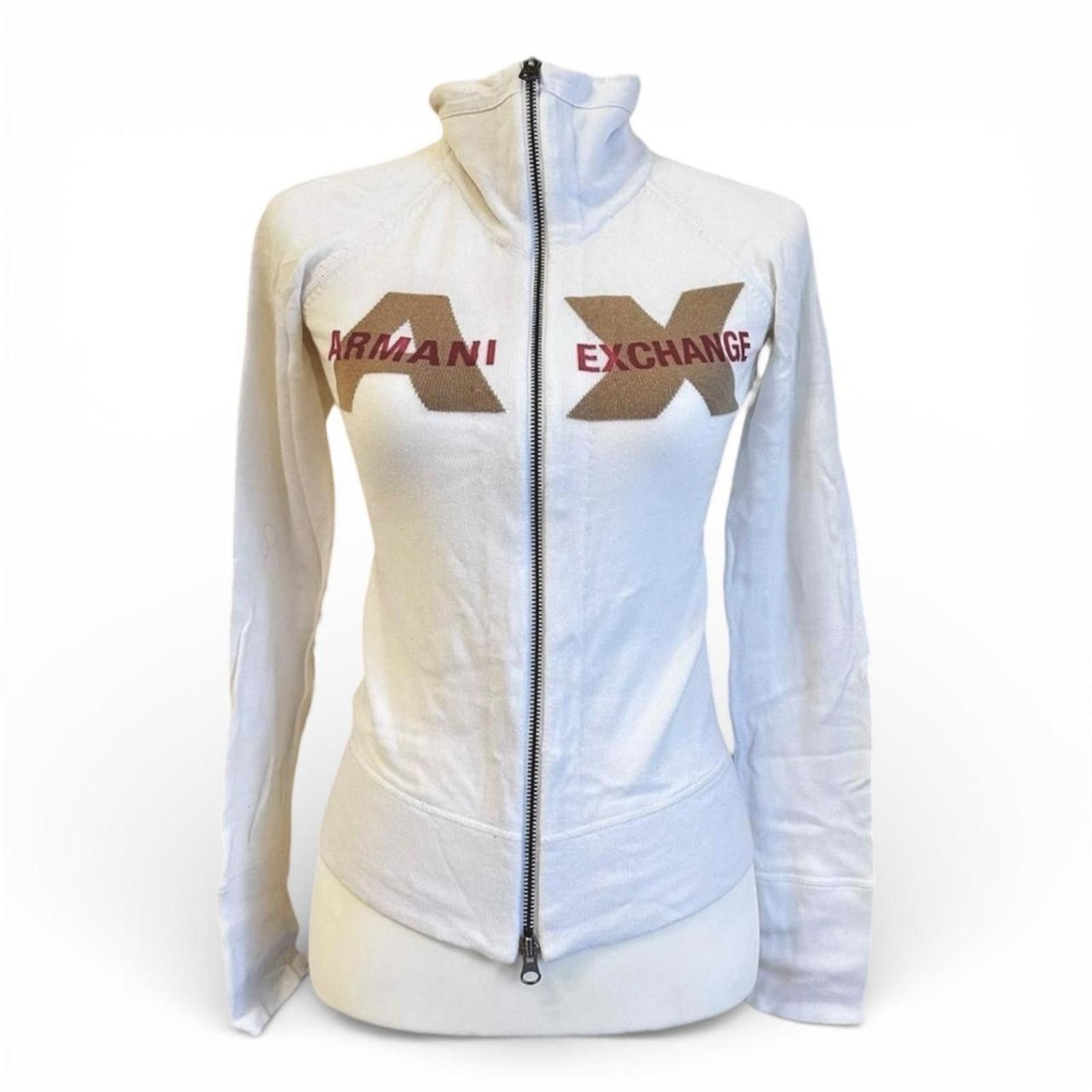 Armani Exchange Armani zip up y2k style white zip up top Size XS / US 0-2 / IT 36-38 - 1 Thumbnail