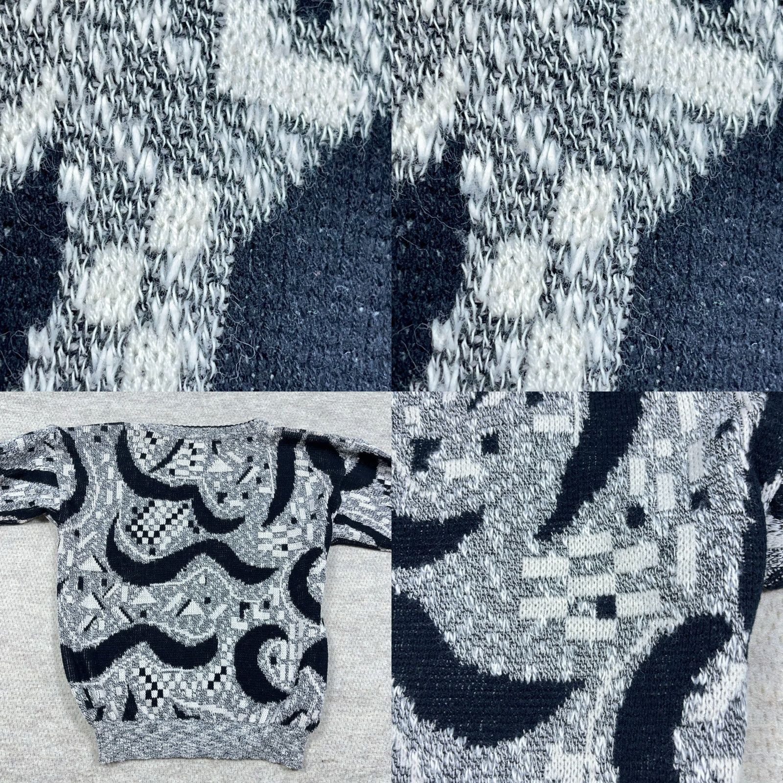 Vintage VINTAGE Cardigan Sweater Men L Gray Geometric Acrylic 90s Zeppelin Classic American Preppy Teacher Geometric Pattern Cardigan Knit Size US L / EU 52-54 / 3 - 8 Thumbnail
