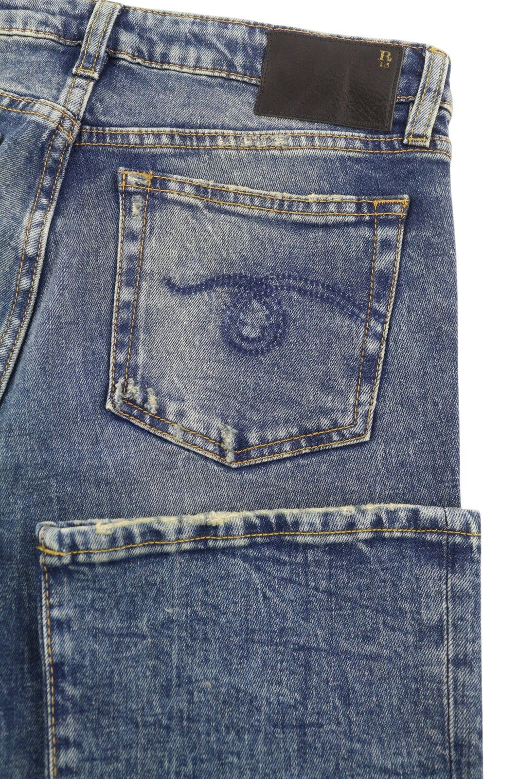 R13 KICK 26 Kelly Stretch Faded Blue Cropped Jeans 85442 Size 26" / US 2 / IT 38 - 6 Thumbnail