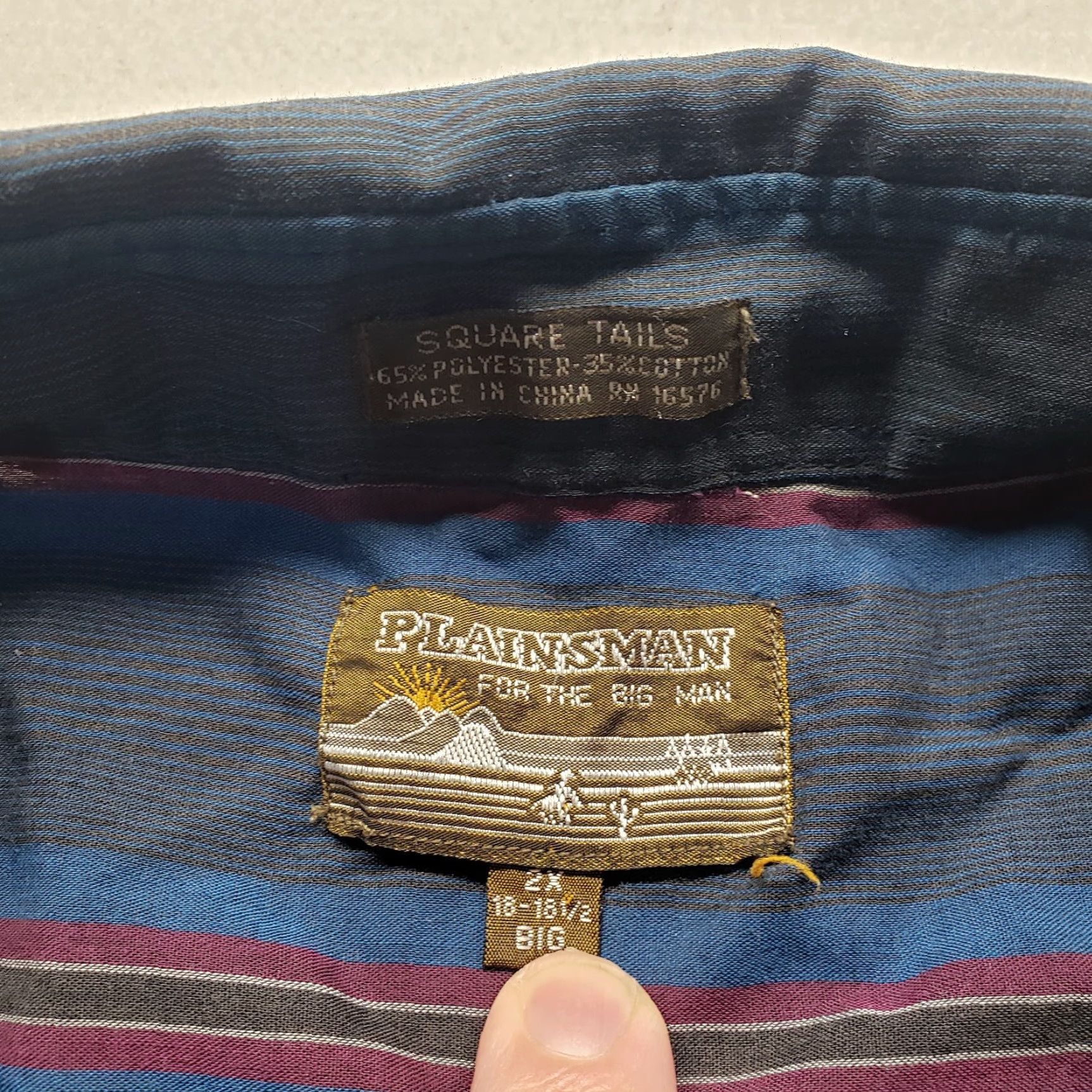 Vintage VINTAGE Plainsman Shirt Black 2X Men Striped Western Pearl Snap Knit Polyester 18-18.5 Easy Care Pockets Size US XXL / EU 58 / 5 - 3 Thumbnail
