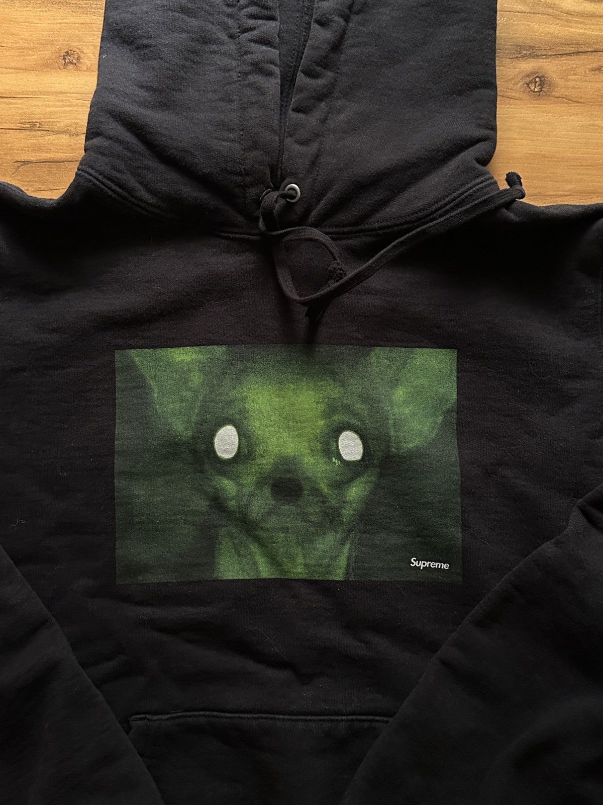 image of Supreme Chris Cunningham Chihuahua Hoodie in Black, Men's (Size Small)