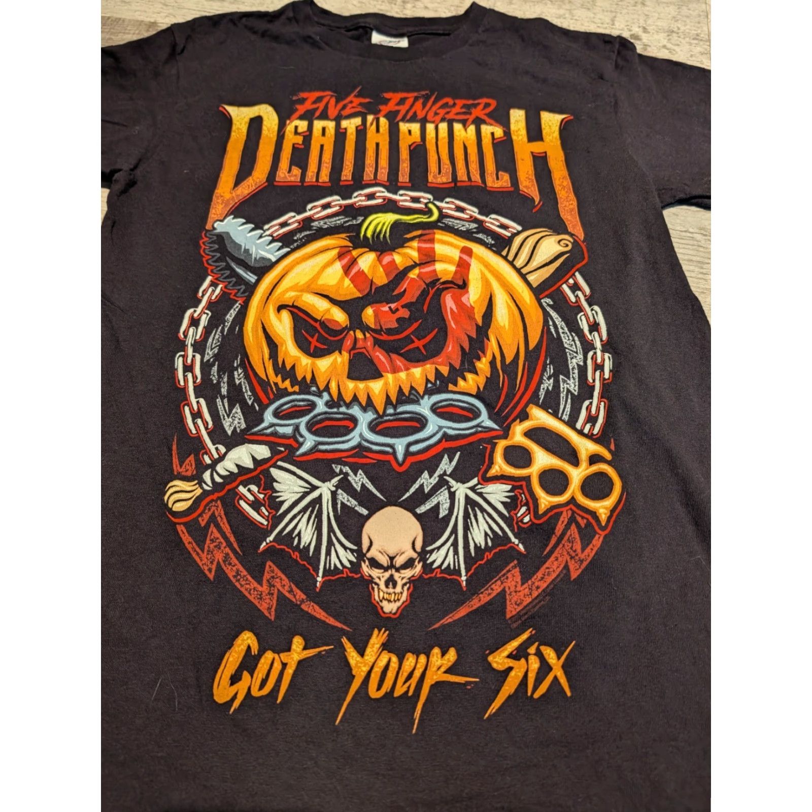 Delta Delta Shirt Unisex Adult Small Black Five Finger Death Punch Got Your Six Halloween Tour Graphic Print Rock Metal Size S / US 4 / IT 40 - 2 Thumbnail