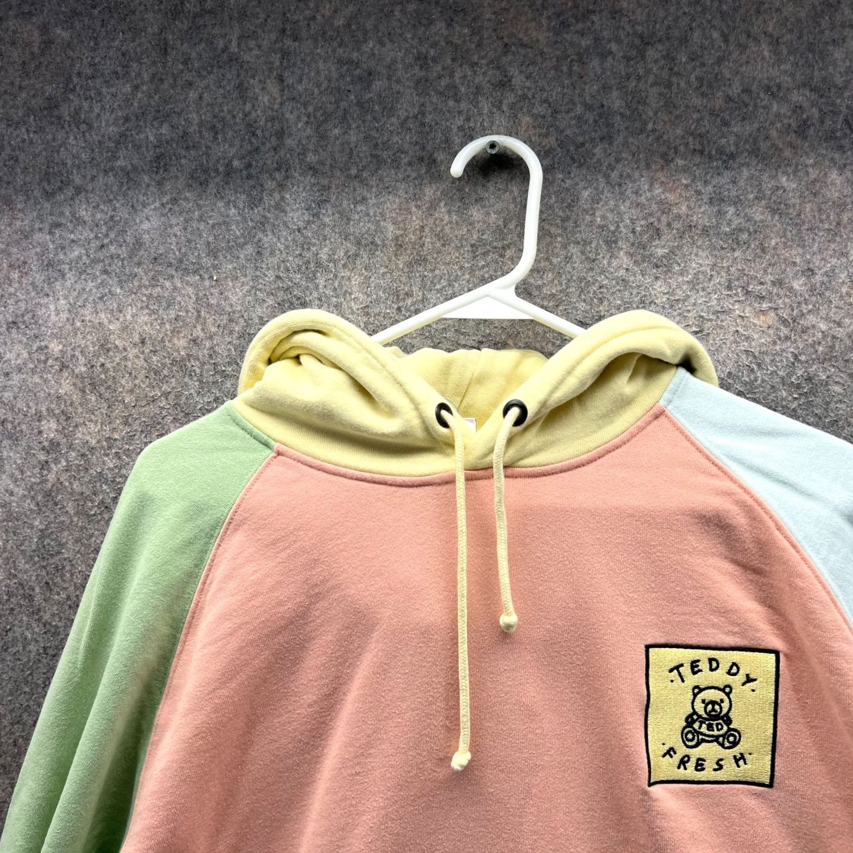 Teddy Fresh Teddy Fresh Hoodie Men M Beige Color Block Pullover Sweatshirt Hooded Crew Neck Patch Size US M / EU 48-50 / 2 - 7 Thumbnail