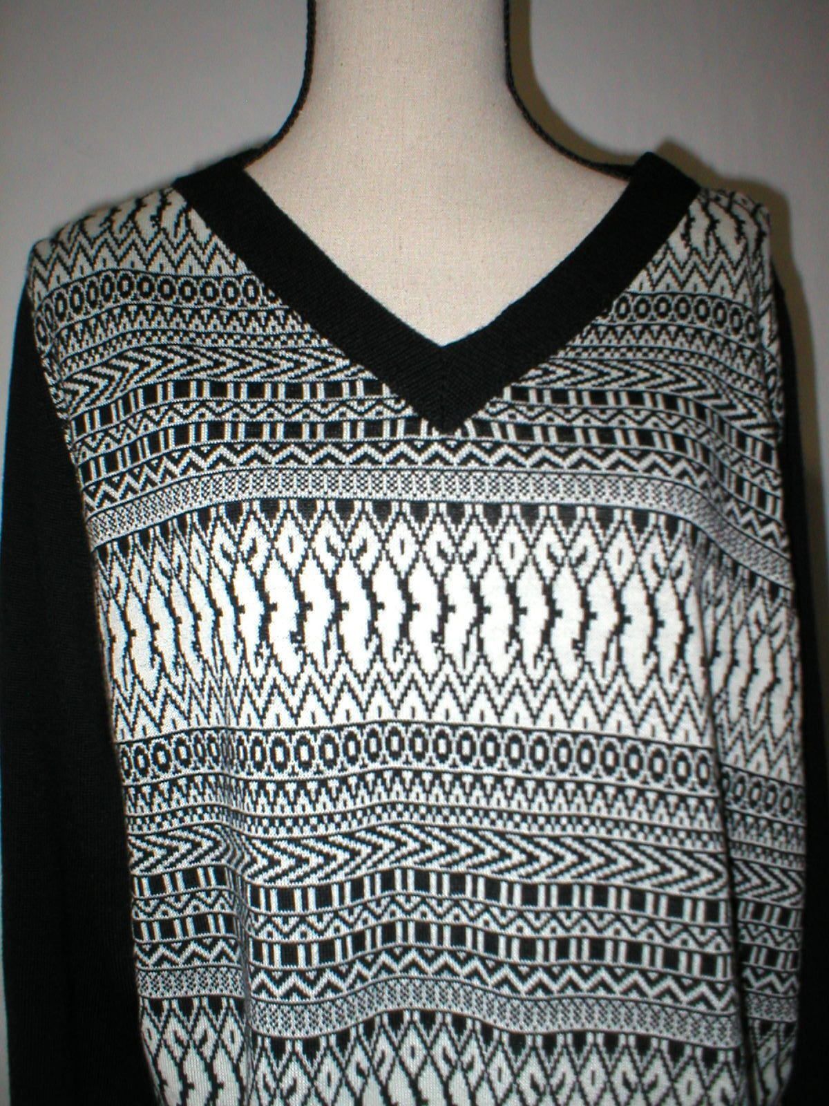 Max Mara Womens Max Mara Marina Rinaldi Sport Sweater L Black White Size L / US 10 / IT 46 - 7 Thumbnail