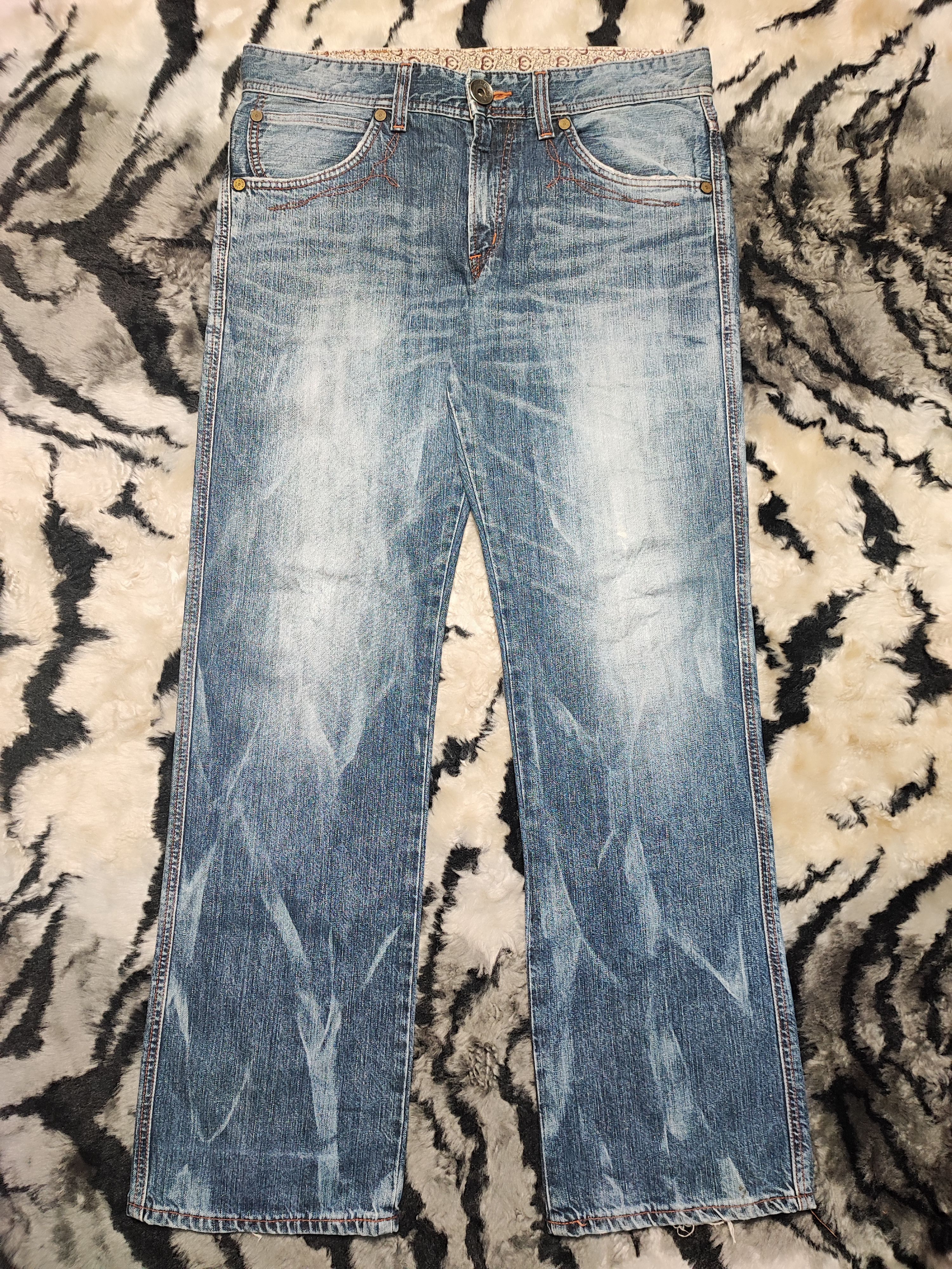 Edwin Edwin 503 Blue Trip Japan Distressed Jeans Size US 33 - 2 Thumbnail