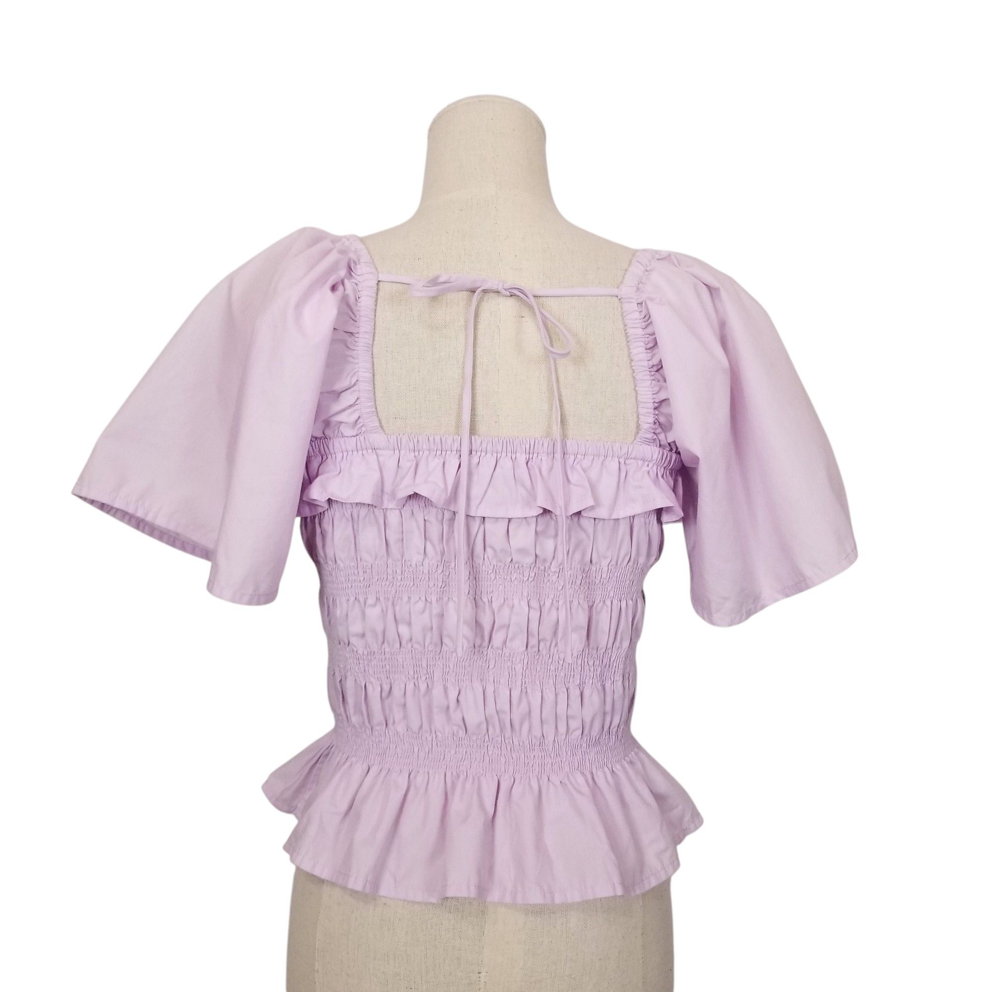 Other Aaron & Amber Smocked Puff Shoulder Top Size M / US 6-8 / IT 42-44 - 3 Thumbnail