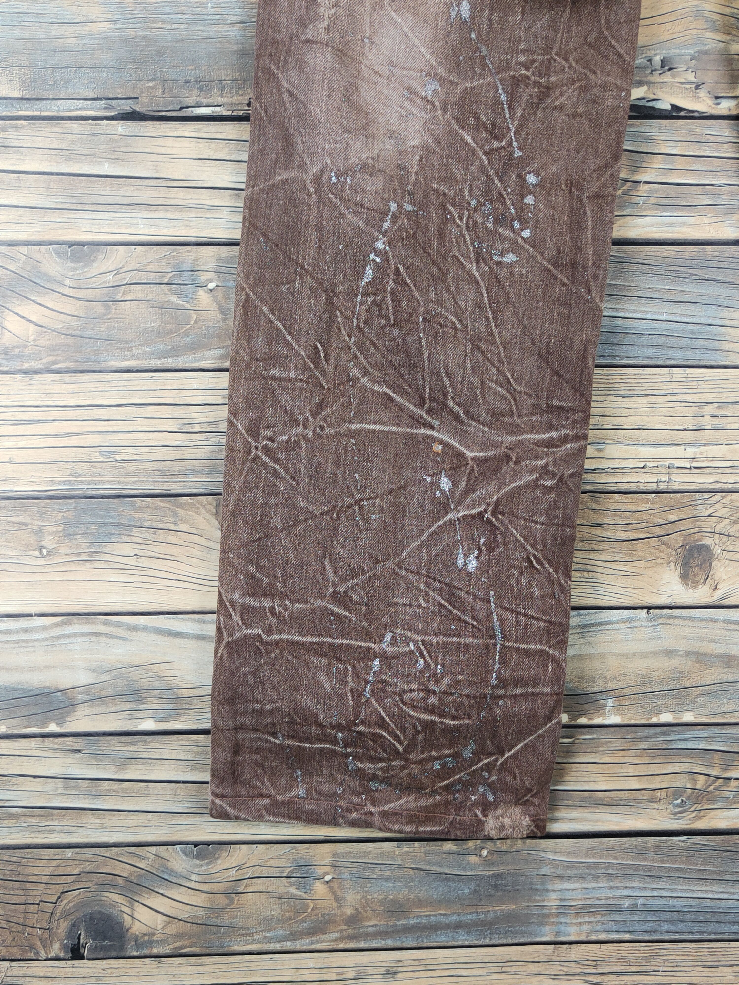 Japanese Brand DL Antlui Double waist punk Brown Ripped Jeans #763 Size US 30 / EU 46 - 9 Thumbnail