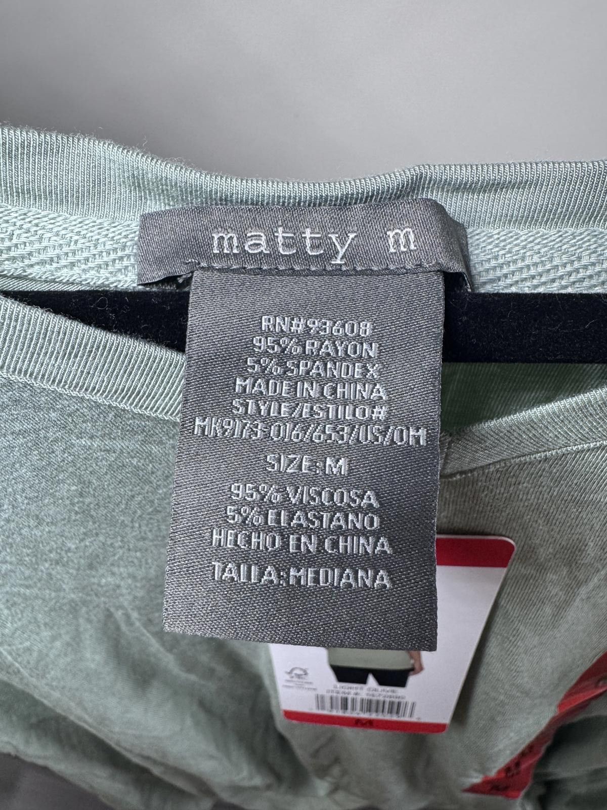 Designer Matty M Women's Light Olive Knotted Tee - Size M Size M / US 6-8 / IT 42-44 - 2 Thumbnail