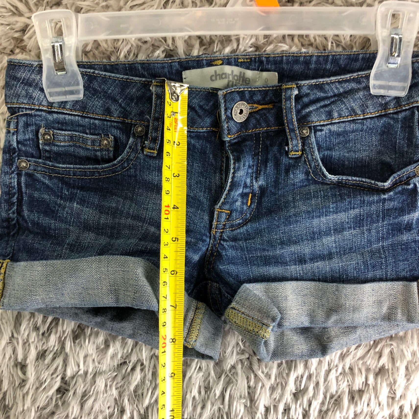 Vintage Charlotte Russe Shorts Womens Size 0 Low Rise Medium Wash Boyfriend Blue Jean Size 27" / US 4 / IT 40 - 3 Thumbnail