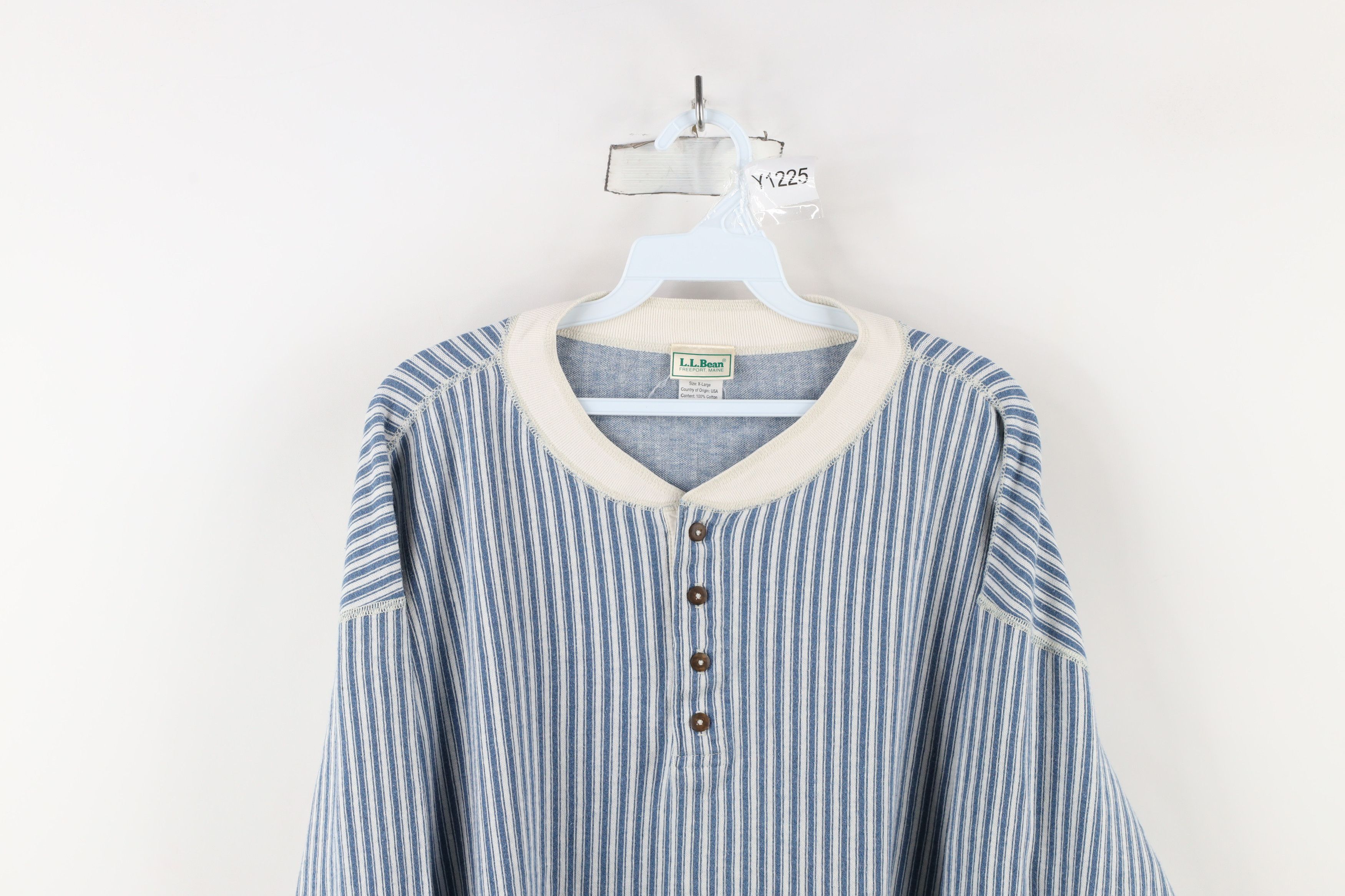 L.L. Bean × Vintage Vintage 90s LL Bean Long Sleeve Henley T-Shirt USA Cotton Size US XL / EU 56 / 4 - 2 Thumbnail