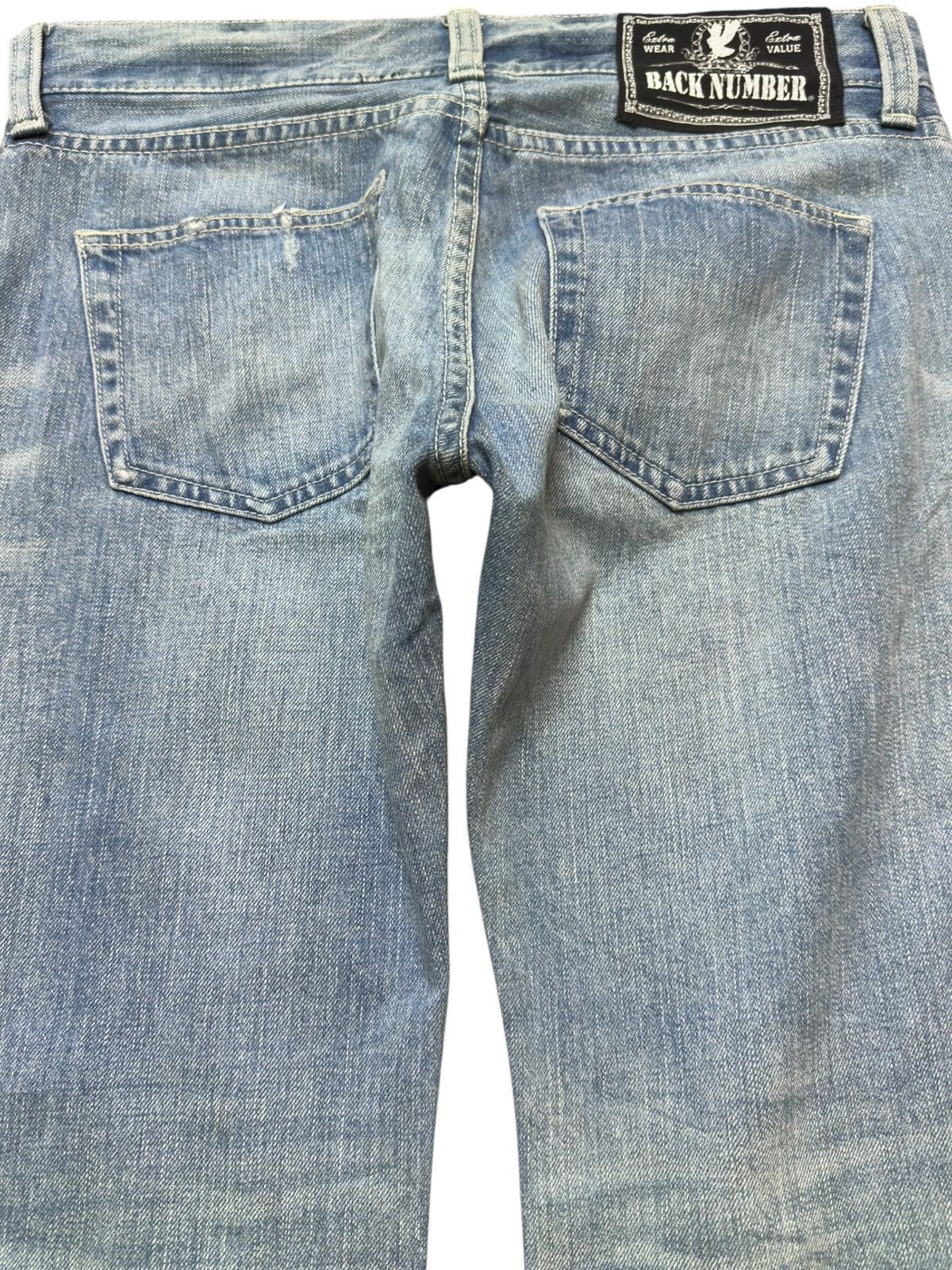 Numbers Vintage Back Number Faded Curve Leg Distressed Denim Size US 33 - 5 Thumbnail