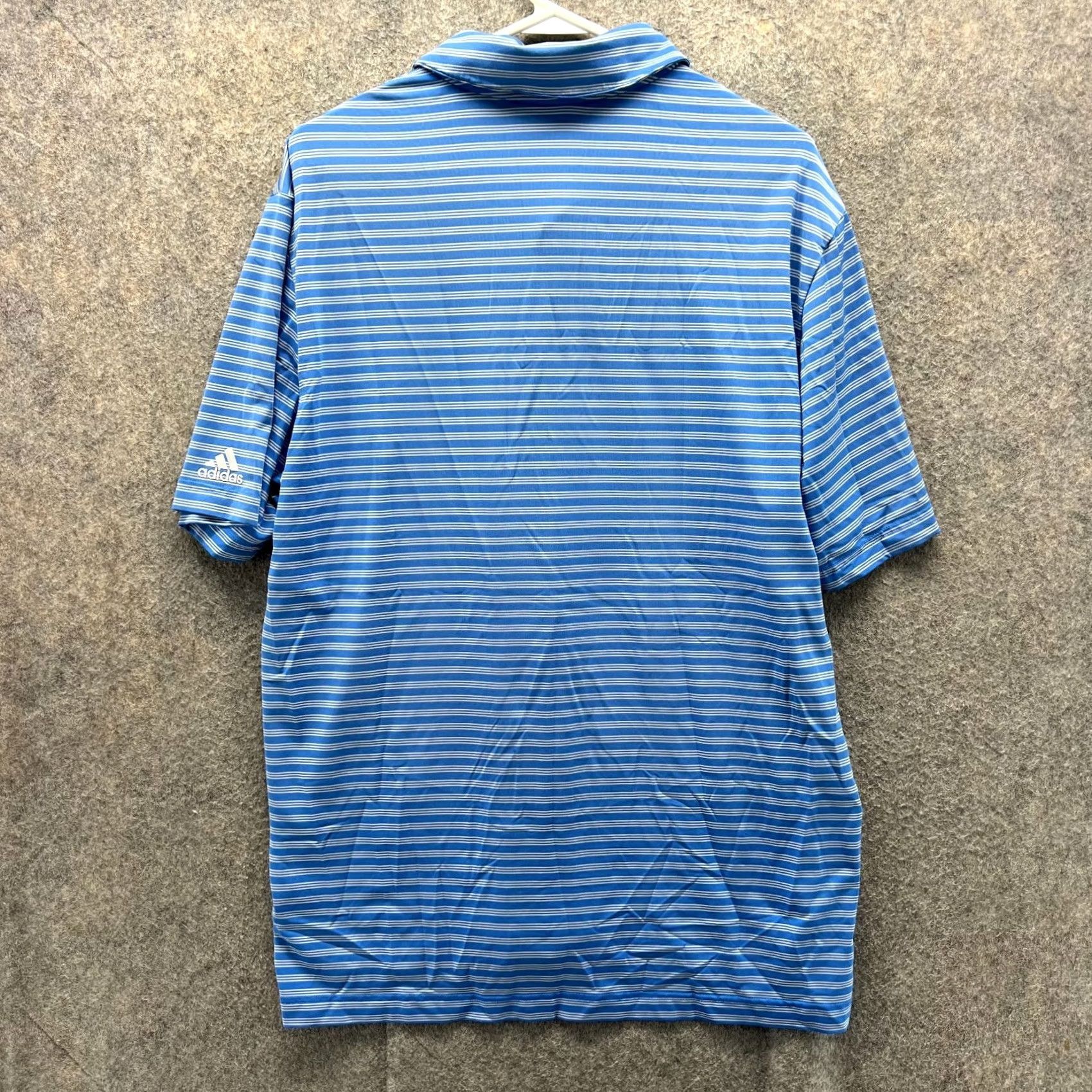 Adidas Adidas Polo Shirt Mens Large Blue Striped Golf Golfer Ultimate 2.0 Knit Athletic Shirt Polo Carded Size US L / EU 52-54 / 3 - 2 Thumbnail