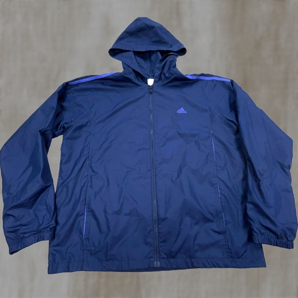 Adidas Adidas Jacket Women Large Blue Purple Windbreaker Track Suit Warm Up Lined VTG Size L / US 10 / IT 46 - 1 Thumbnail