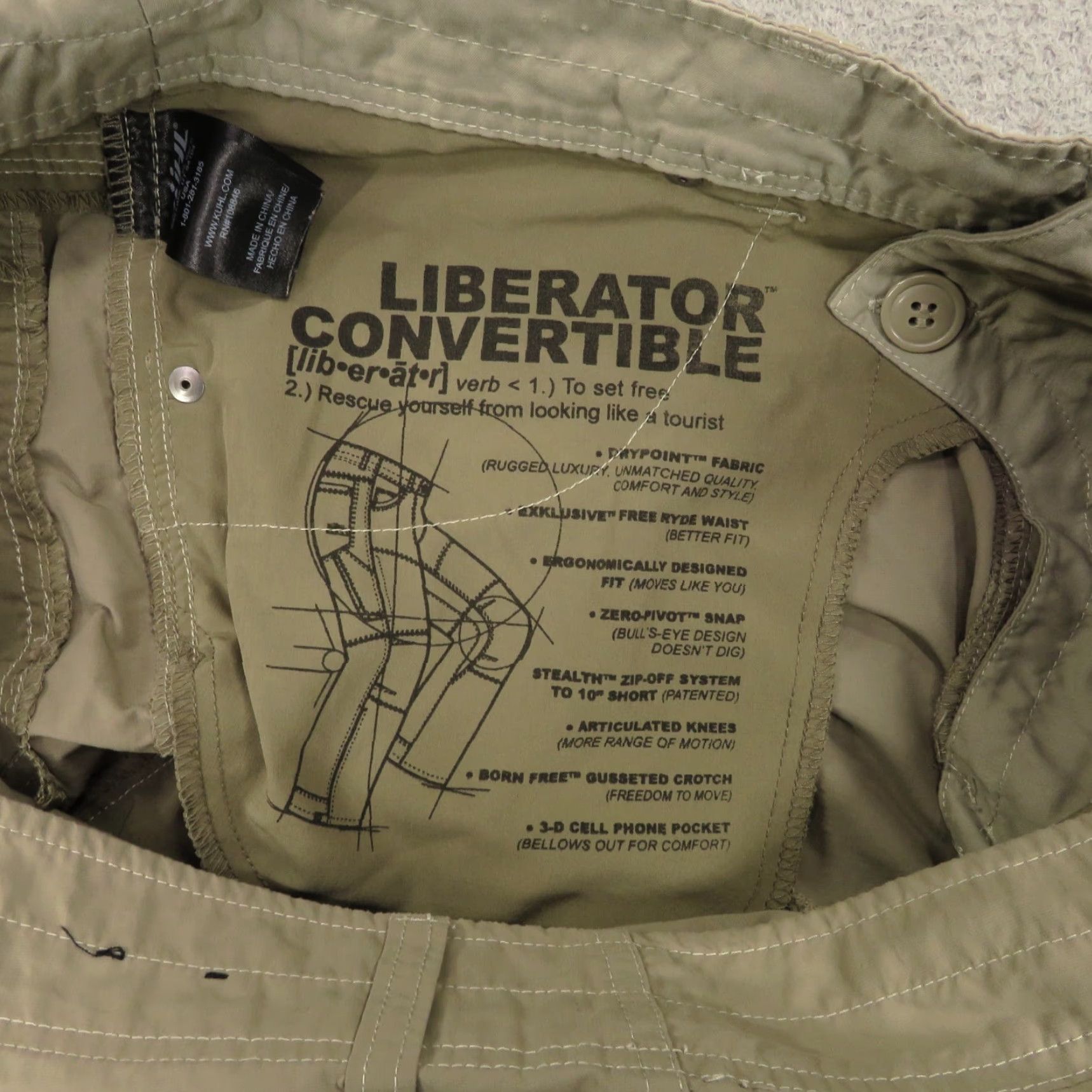 Vintage Kuhl Liberator Convertible Pants Men 38x30 Chino Pants 5-Pocket Water Resistant Beige Size US 38 / EU 54 - 2 Thumbnail