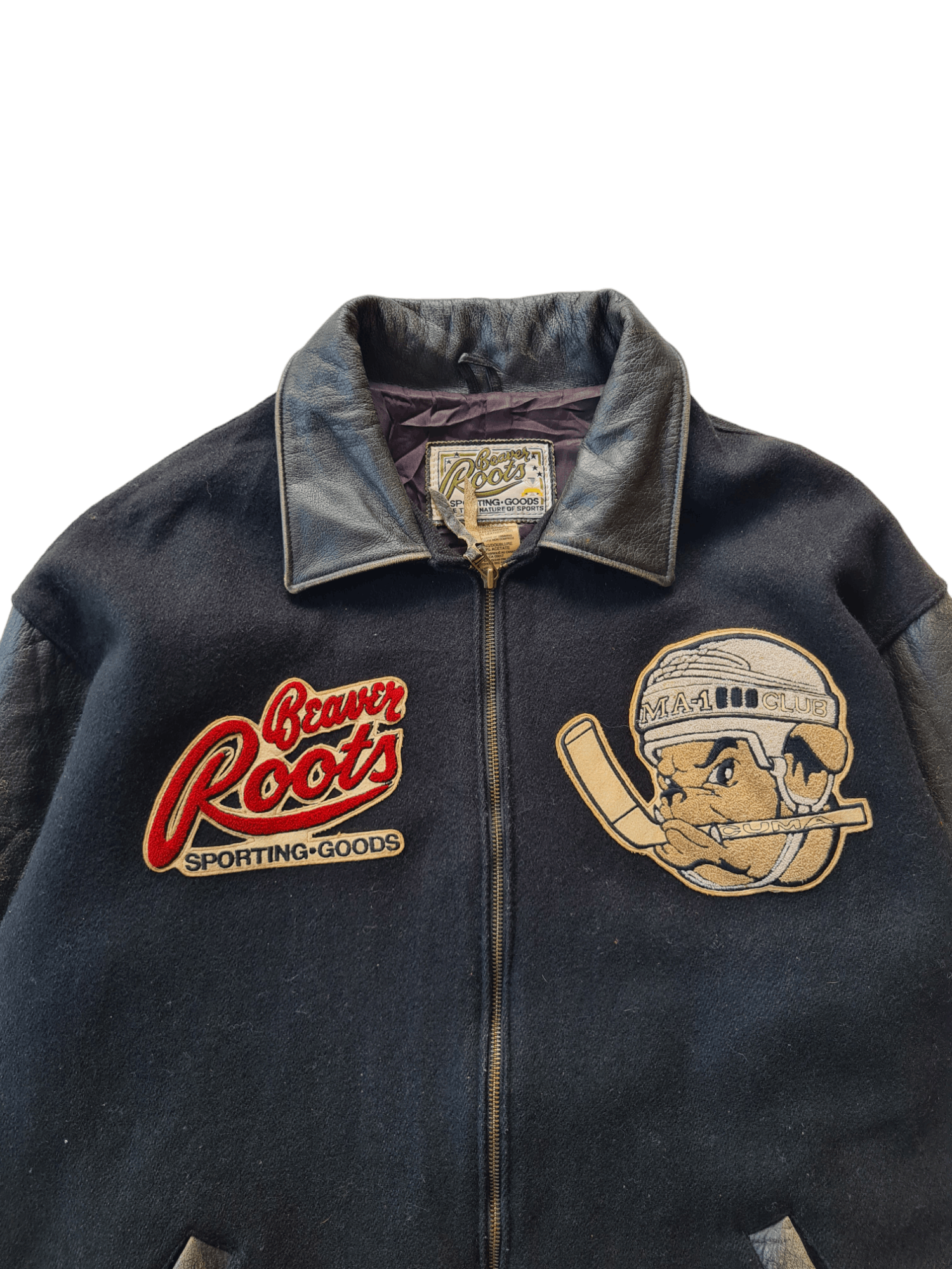 Roots Vtg Varsity Jacket Beaver Roots Canada Size US XL / EU 56 / 4 - 3 Thumbnail