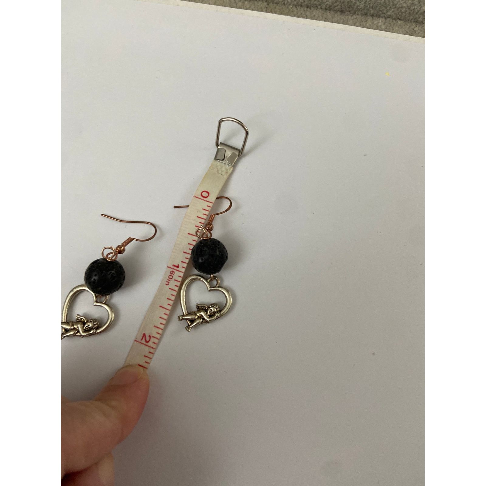 Handmade lava bead earrings Size ONE SIZE - 2 Thumbnail