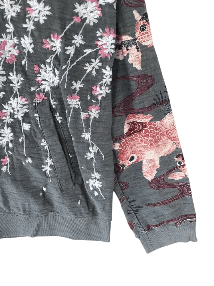 Japanese Brand Vintage Japanese Classic Script Koi Fish Element Sweaters Size US M / EU 48-50 / 2 - 6 Thumbnail