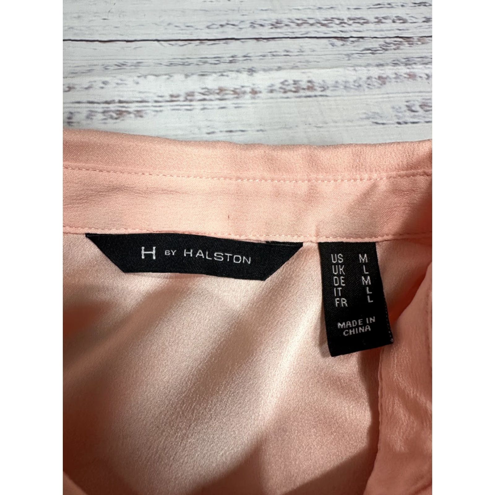 Vintage H by Halston Shirt Tunic Women Pink M Bell Sleeve Sheer Lightweight Size M / US 6-8 / IT 42-44 - 4 Thumbnail