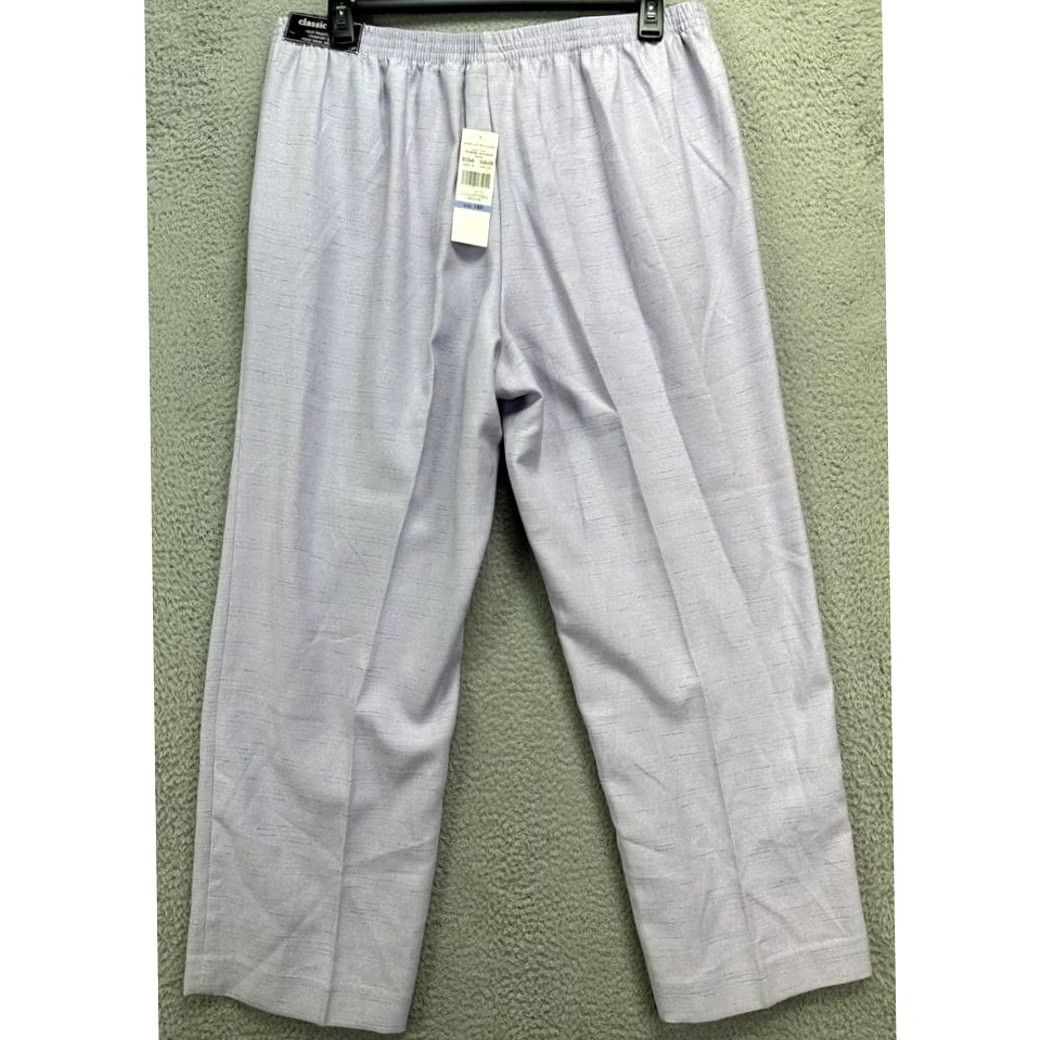 Vintage VINTAGE? No. Alfred Dunner Pants Womens 18P Petite Lilac Elastic Waist Pull On High Rise NEW Size 40" / US 18 - 2 Thumbnail