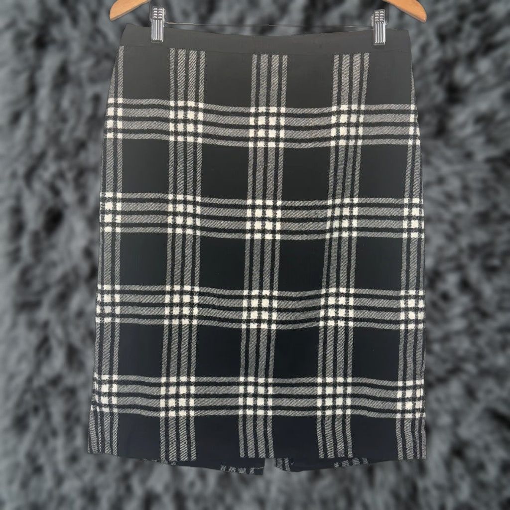 Talbots TALBOTS Pencil Skirt Black White Check 12P Petites Lined Knee Length Women Skirt 12P Petite Mens? Size 34" / US 12 / IT 48 - 1 Thumbnail