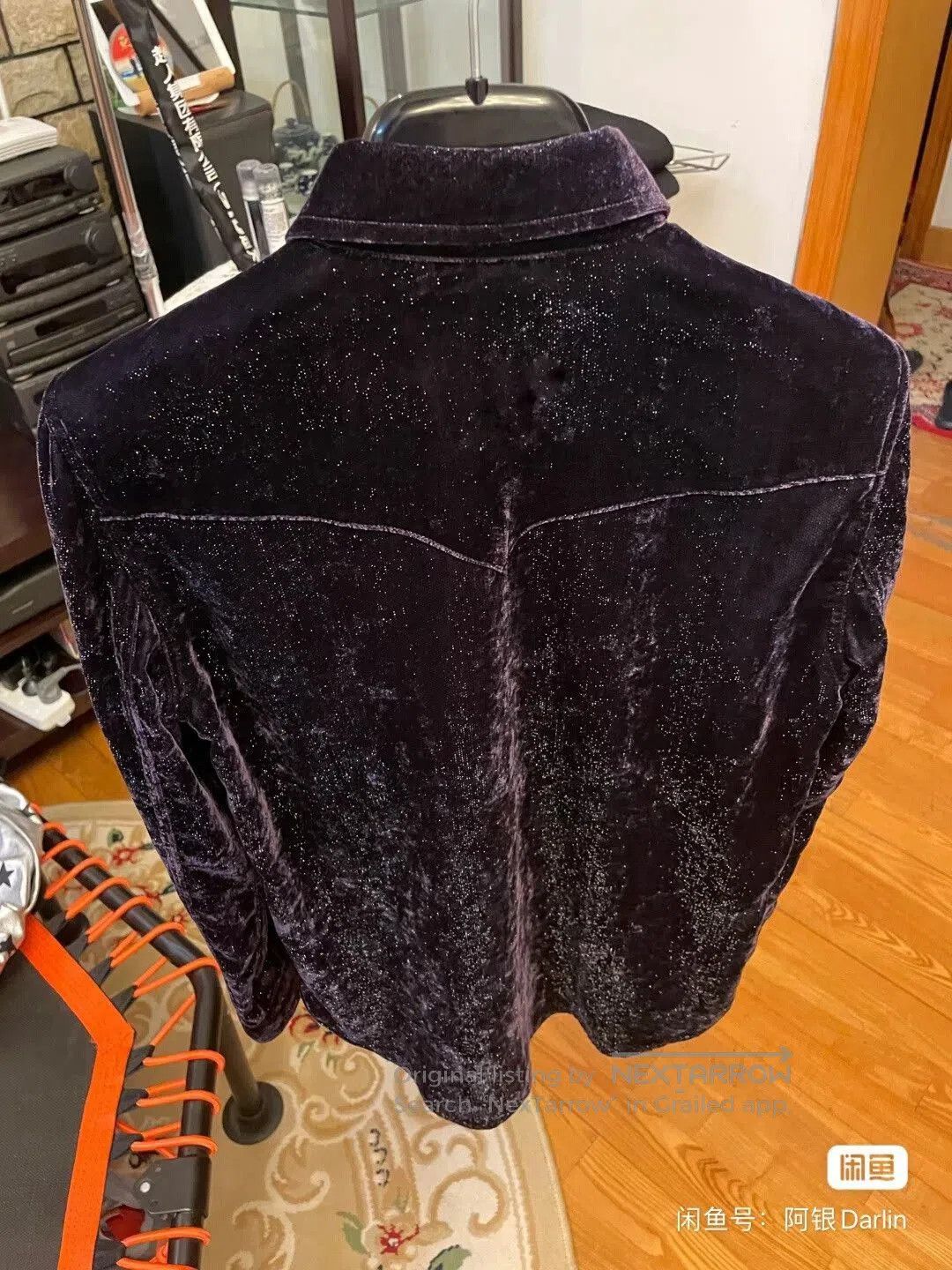 Saint Laurent Paris saint laurent purple velvet shirt with sparkle. Size M / US 6-8 / IT 42-44 - 3 Thumbnail