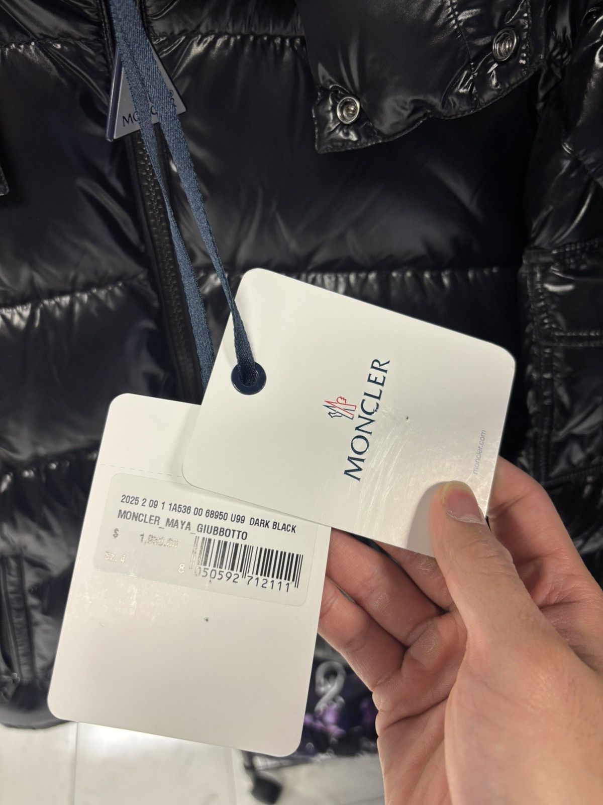 Moncler Black Moncler Maya Giubbotto jacket in size 4 Size US L / EU 52-54 / 3 - 4 Thumbnail