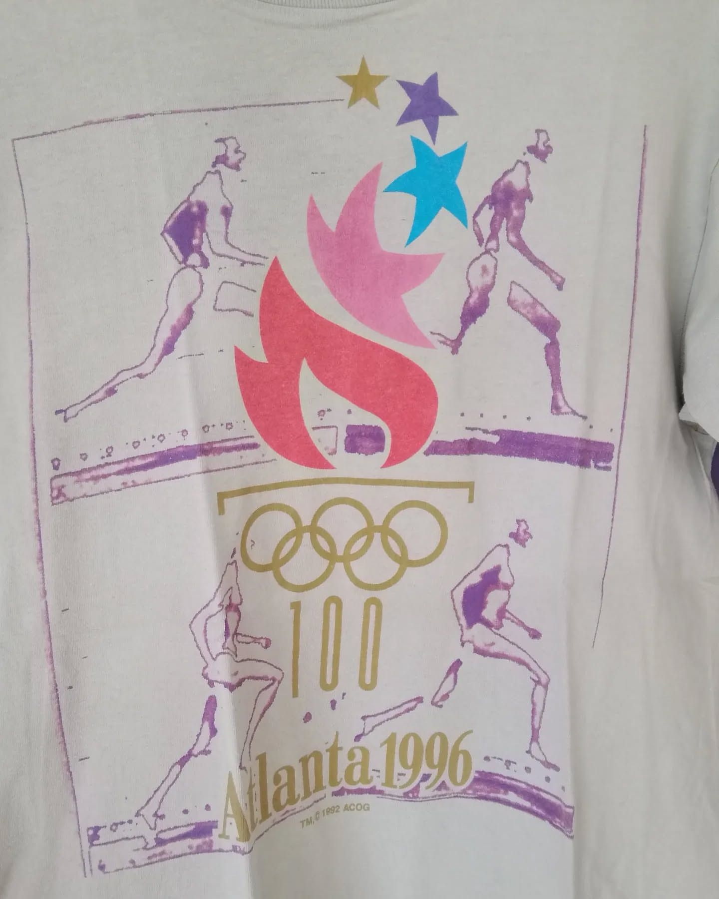 USA Olympics Vintage 1996 Atlanta Olympics Hanes Beefy-T Made in USA Size US M / EU 48-50 / 2 - 2 Thumbnail