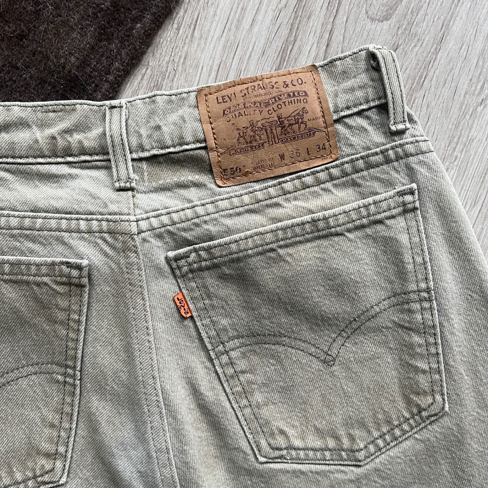 Levi's Levi’s 550 Vintage USA Made Custom Beige Khaki Jeans 9611AC Size 28" / US 6 / IT 42 - 6 Thumbnail