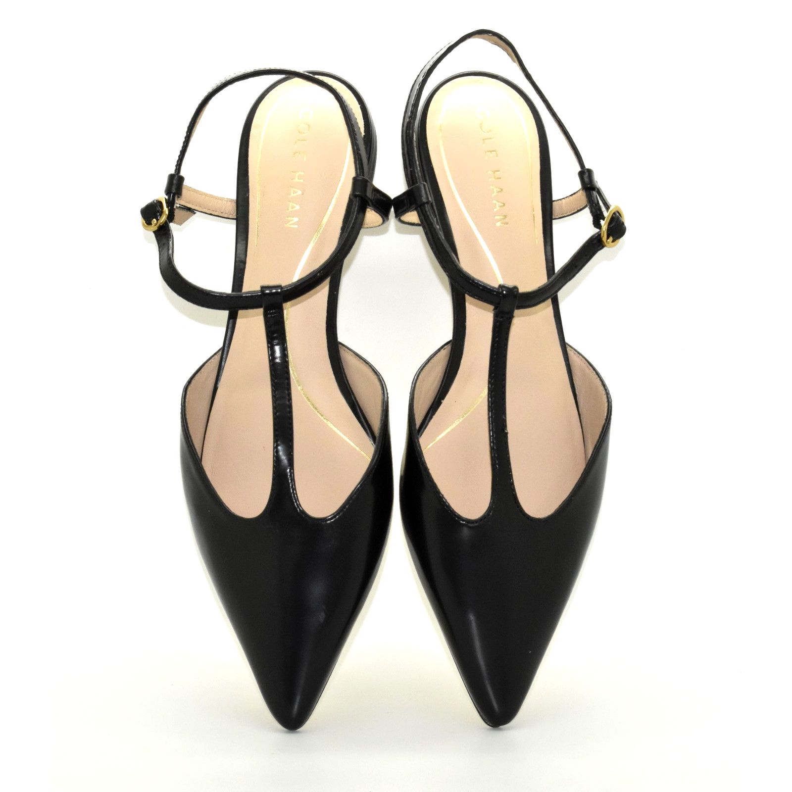 Cole Haan COLE HAAN Marlah Black Pointed Toe T-Strap Flats Size 8.5B Size US 8.5 / IT 38.5 - 2 Thumbnail