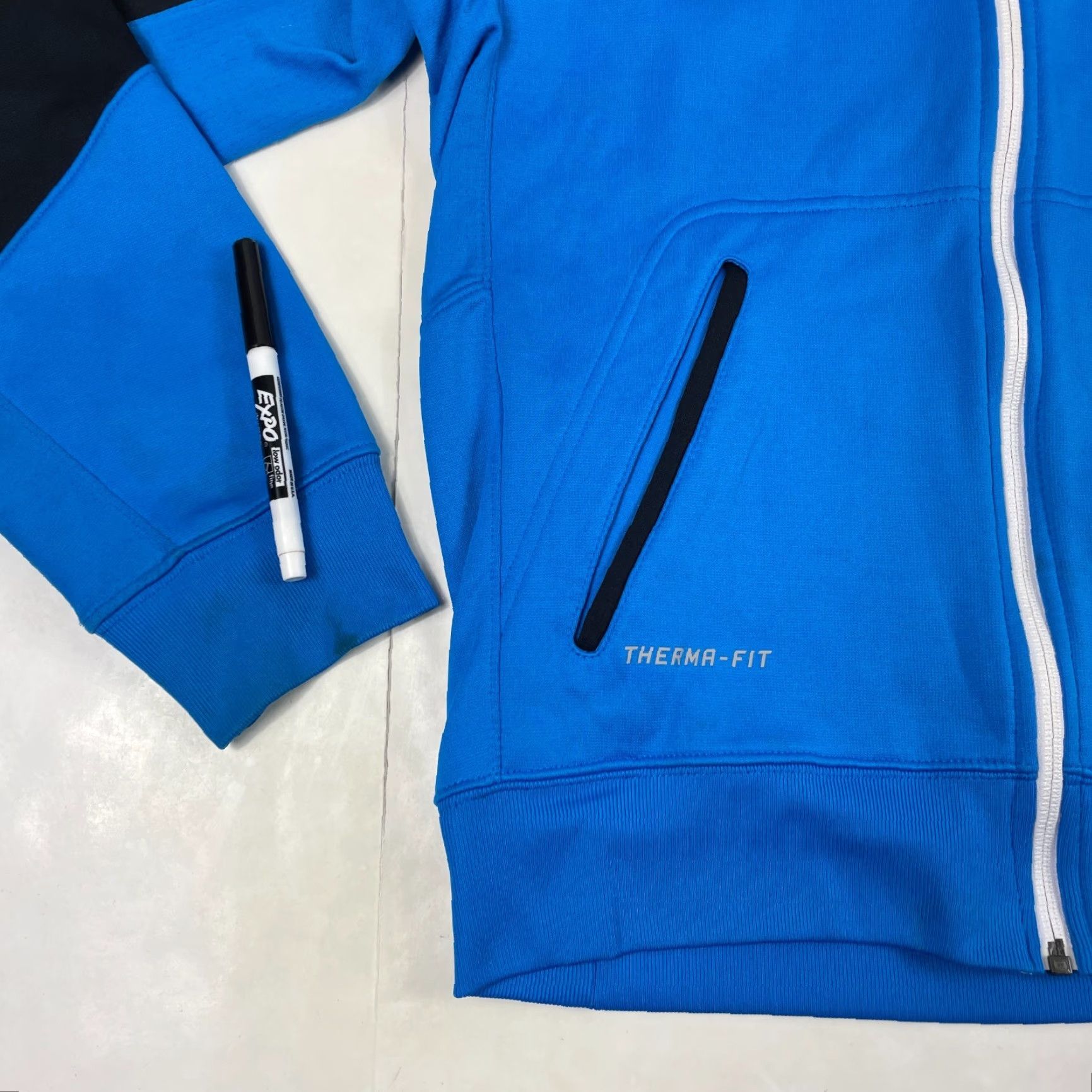 Nike VINTAGE Nike Hoodie Mens Small Blue Kevin Durant KD Therma Full Zip Gym Basketball Lined Size US S / EU 44-46 / 1 - 6 Thumbnail